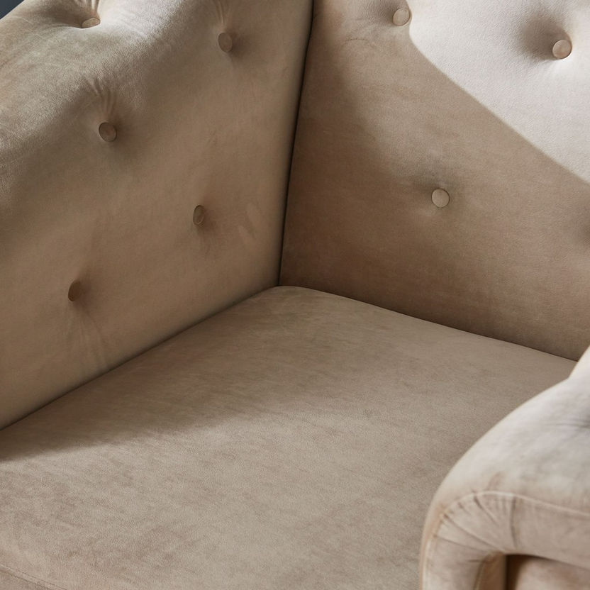 Cinderella 1-Seater Velvet Sofa with Cushion-Armchairs-image-3