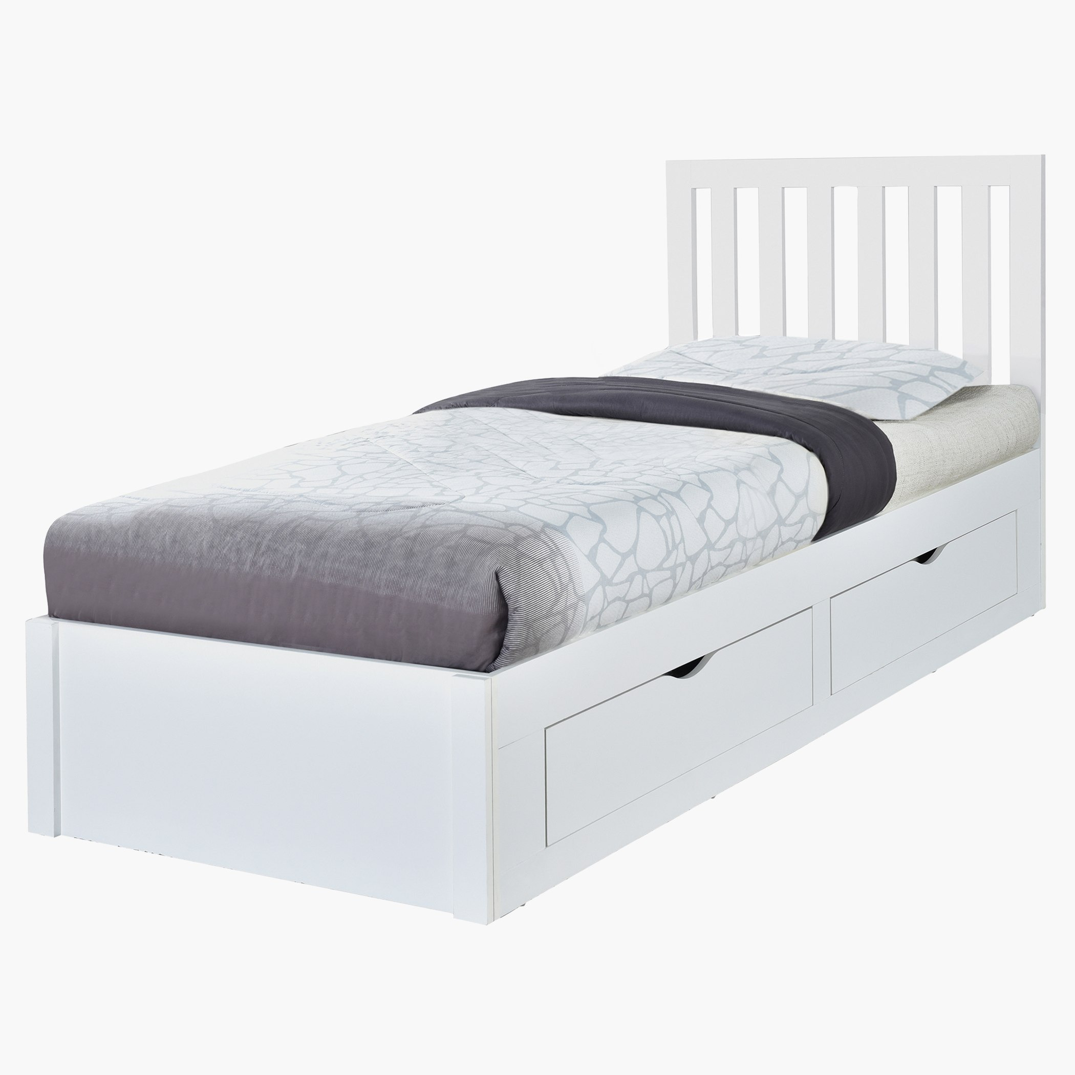 Movo Patara Single Bed with 4 Drawers - 90x200 cm-hbxfurniture-bedsandbedsets-beds-single-image-2