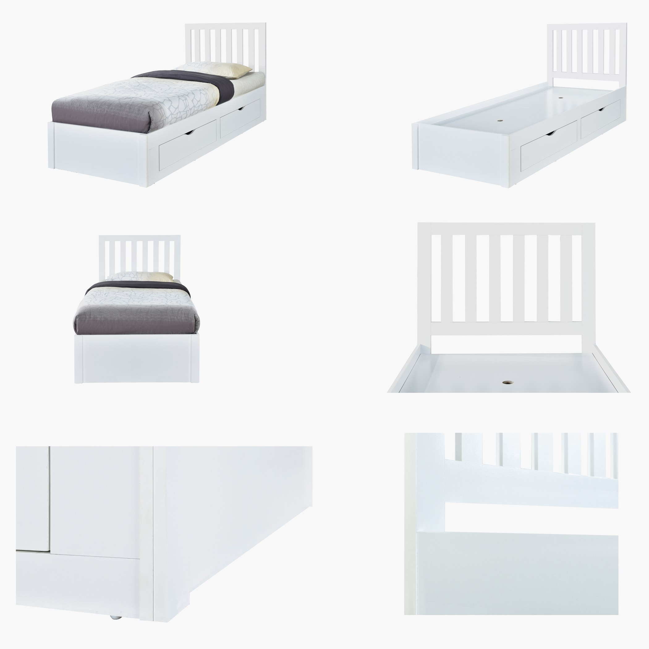 Movo Patara Single Bed with 4 Drawers - 90x200 cm-hbxfurniture-bedsandbedsets-beds-single-image-11