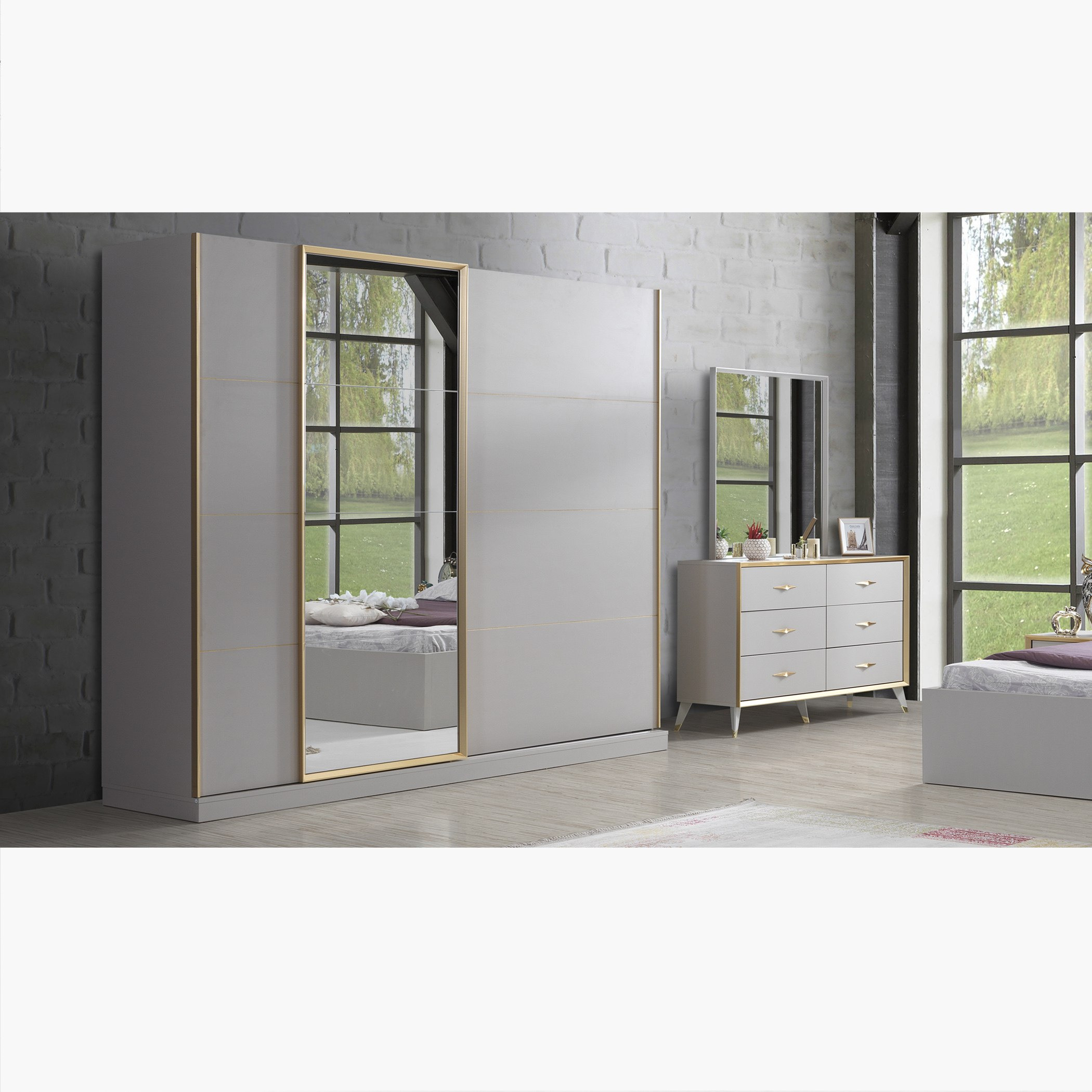 خزانة ملابس بباب انزلاقي مع مرآة من مايفير-hbxfurniture-wardrobes-image-1