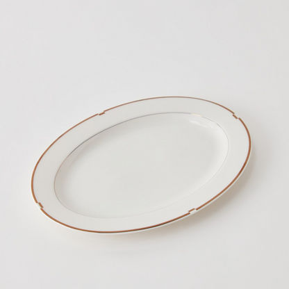 Gold Rib Porcelain Oval Platter - 30 cm