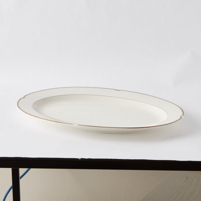 Gold Rib Porcelain Oval Platter - 30 cm