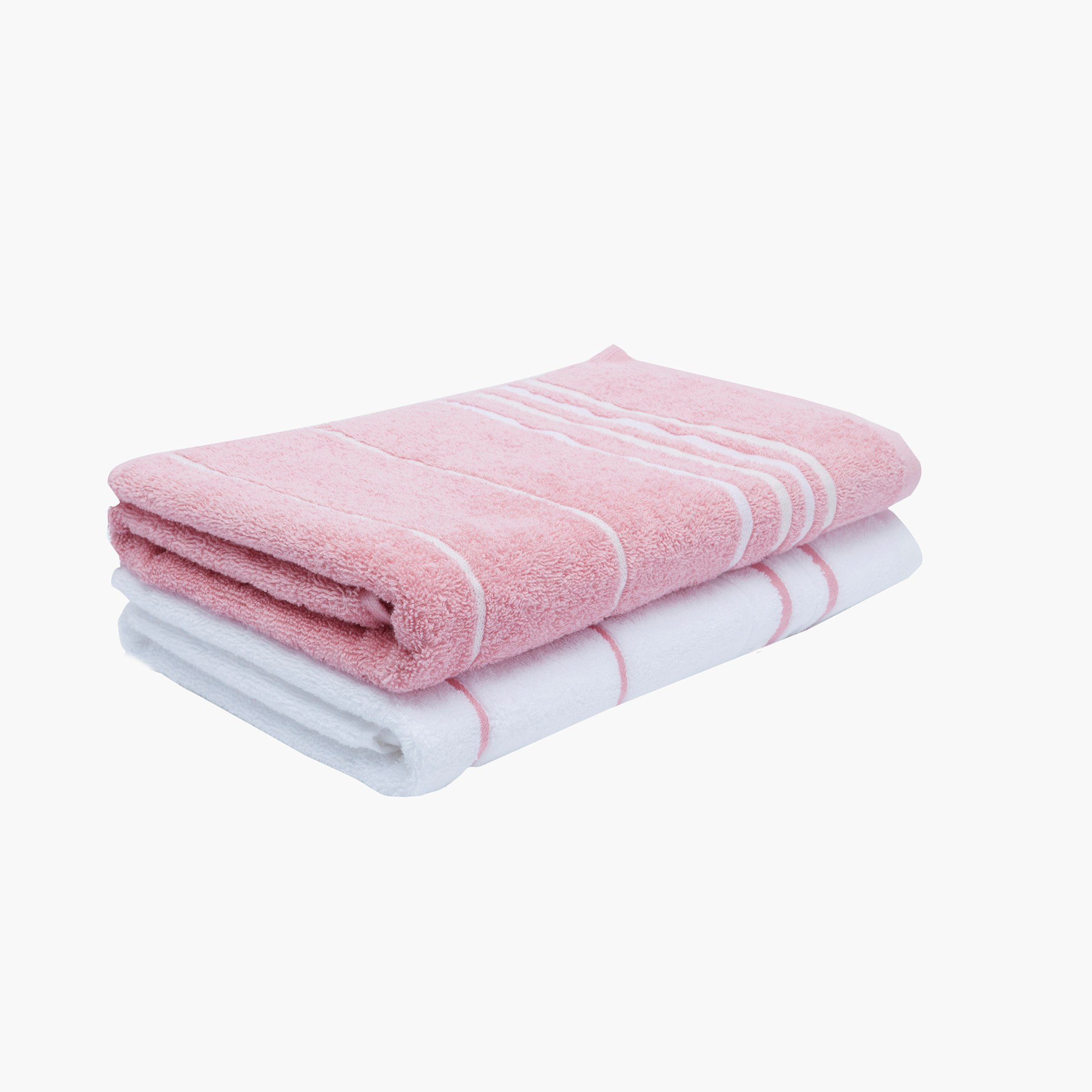 طقم مناشف استحمام مخطّطة من قطعتين إليمنتري - 70x140 سم-hbxbathroom-bathroomtextiles-image-1