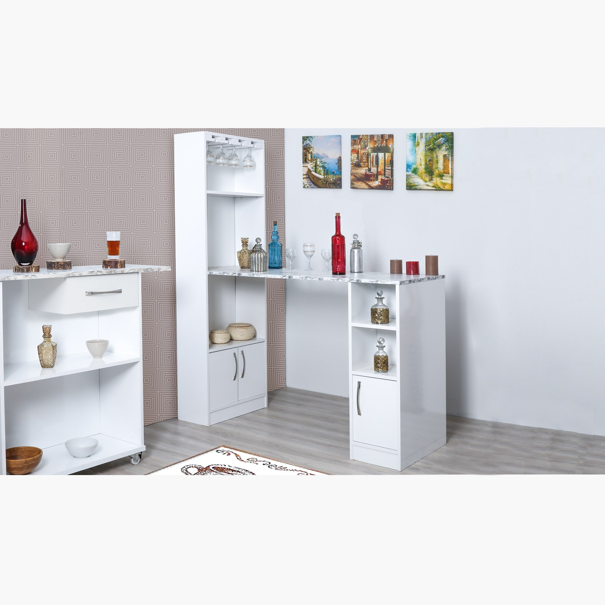 وحدة عالية اللمعان ببابين من بيانكا-hbxfurniture-diningroom-barcountersandbarstools-image-1