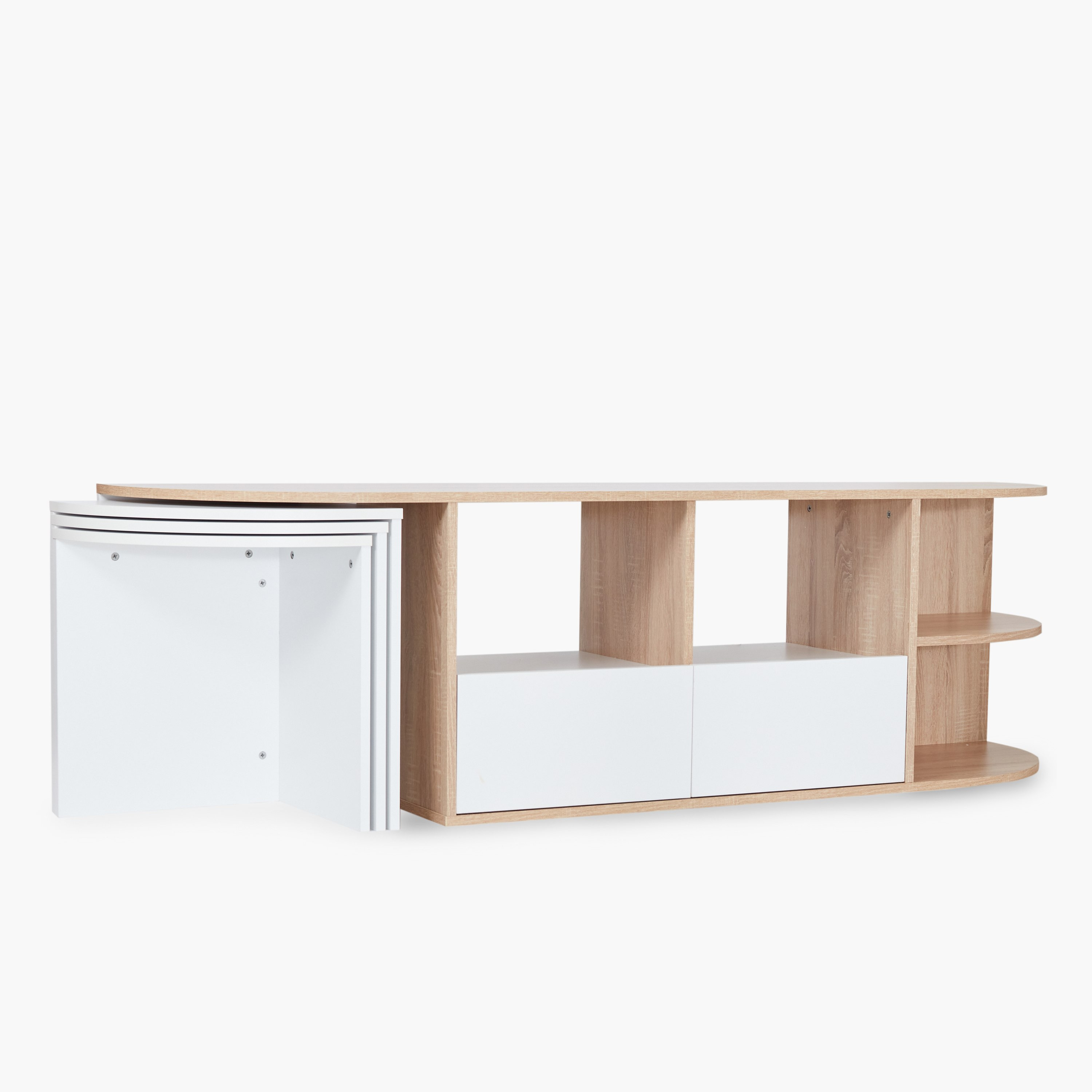 Malta Low 2-Drawer TV Unit with 3 Nesting Tables for TVs up to 65 inches-hbxlivingroom-mediaunitsandstorage-tvunits-image-9