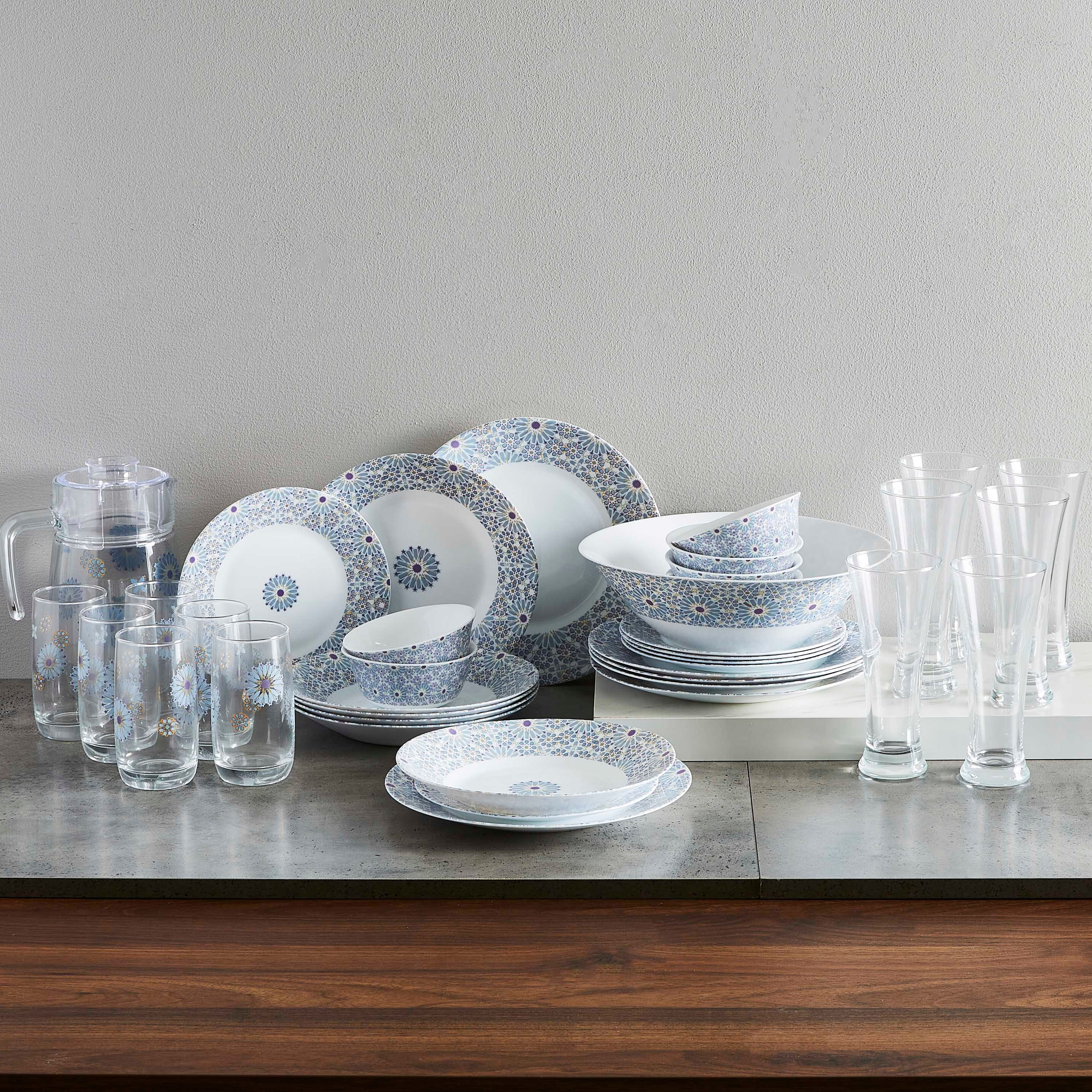 طقم مستلزمات مائدة أزرق من شيراز - 33 قطعة-hbxhomeware-hbxkitchen-image-1
