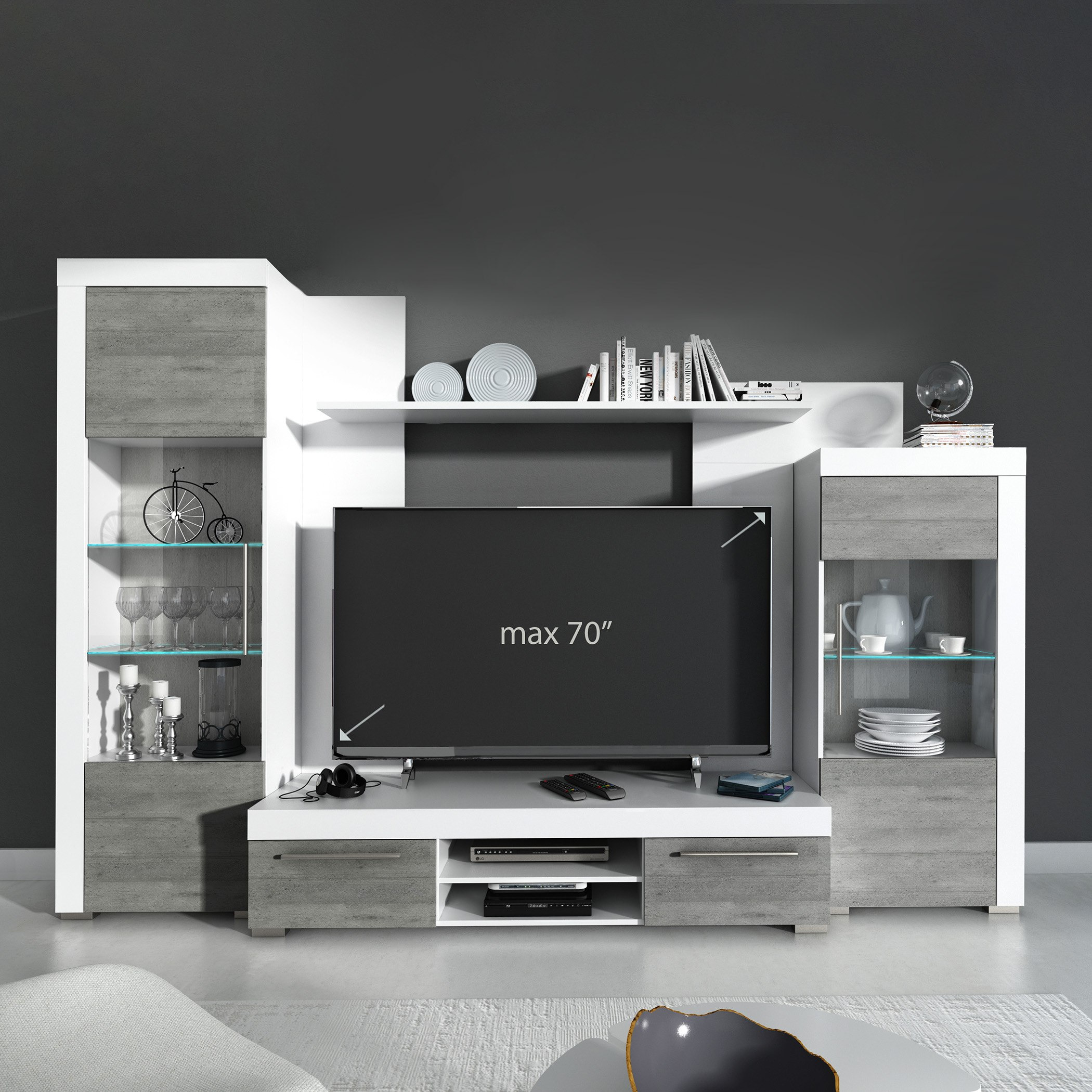 وحدة حائط للتلفزيونات حتى 70 بوصة من أفيو-hbxlivingroom-mediaunitsandstorage-wallunits-image-5