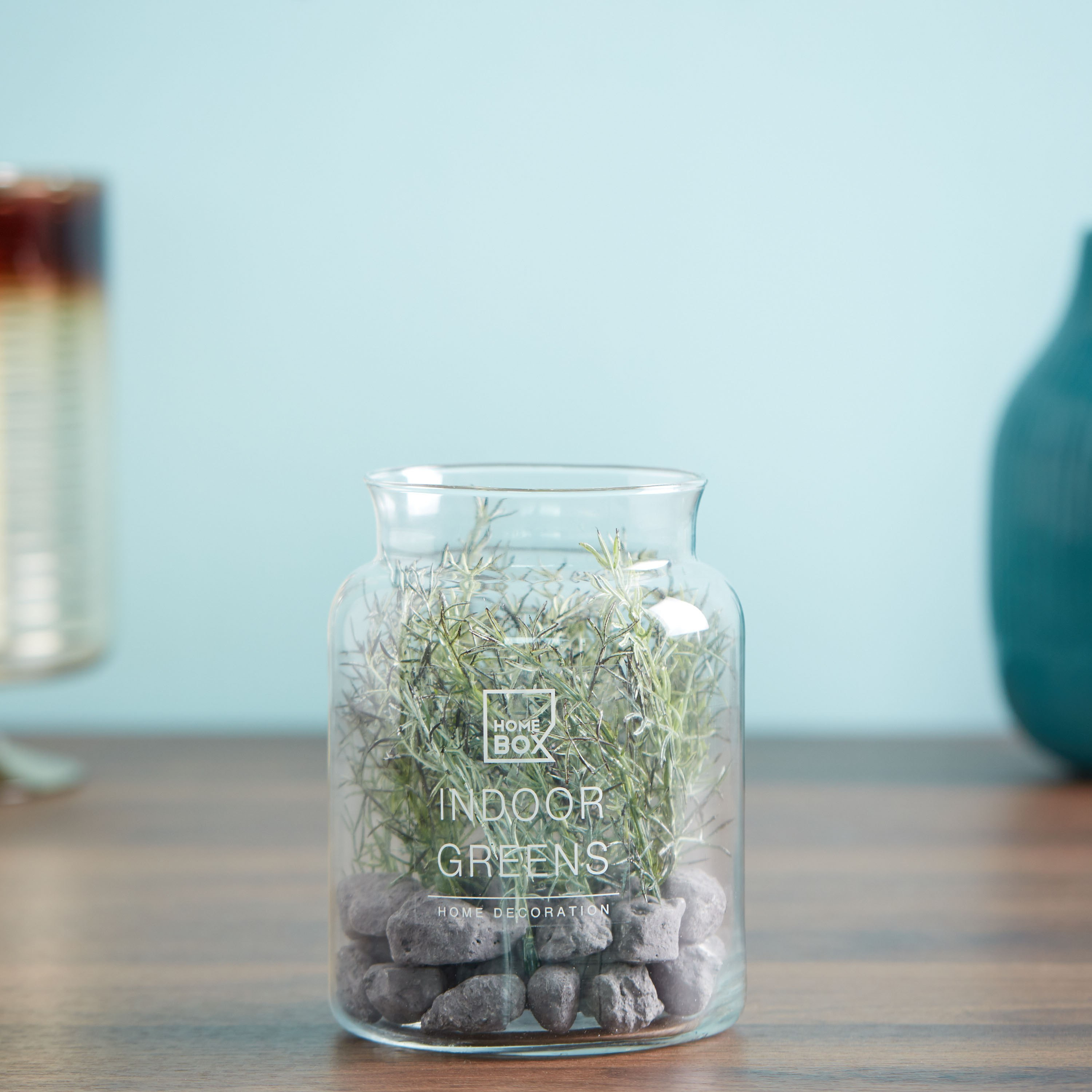 Floral Arrangement in Glass Jar-hbxdecorandfurnishings-homeaccessories-artificialflowersandplants-image-1