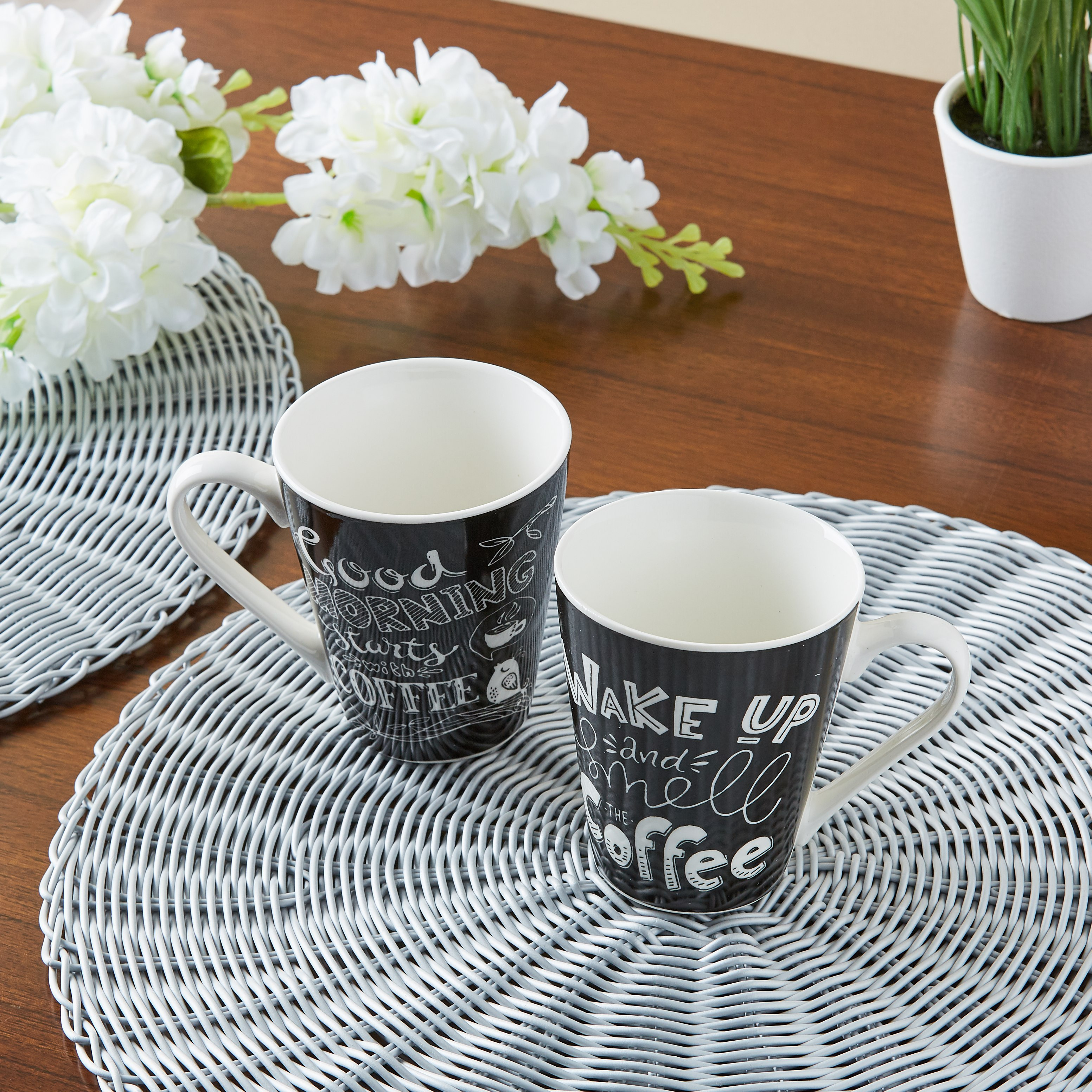 طقم مج بطبعات من قطعتين- 350 مل-hbxdecorandfurnishings-tabletop-crockery-image-1
