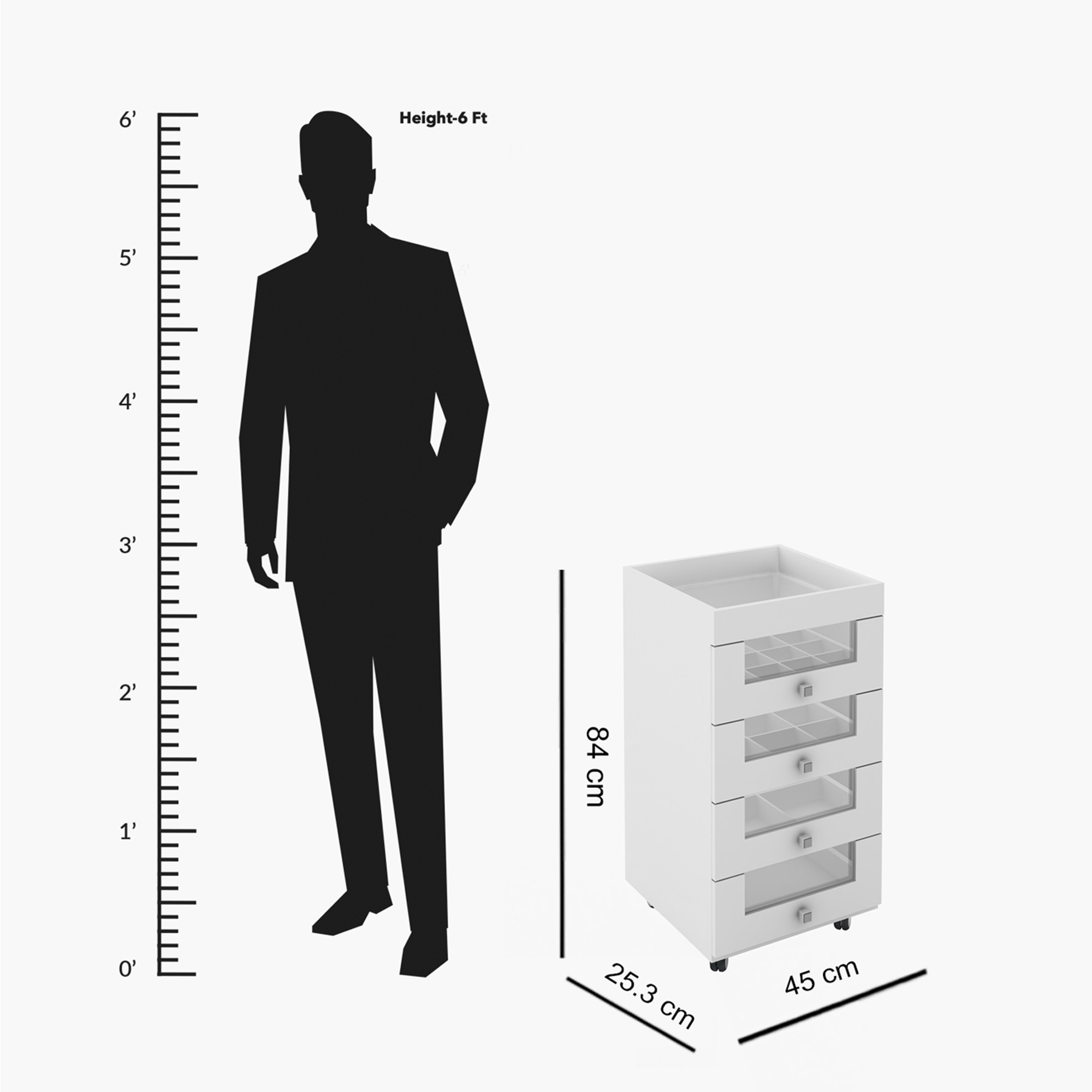 Movo Olso 4-Drawer Makeup Storage Unit-hbxfurniture-bedroom-dressersandmirrors-image-4