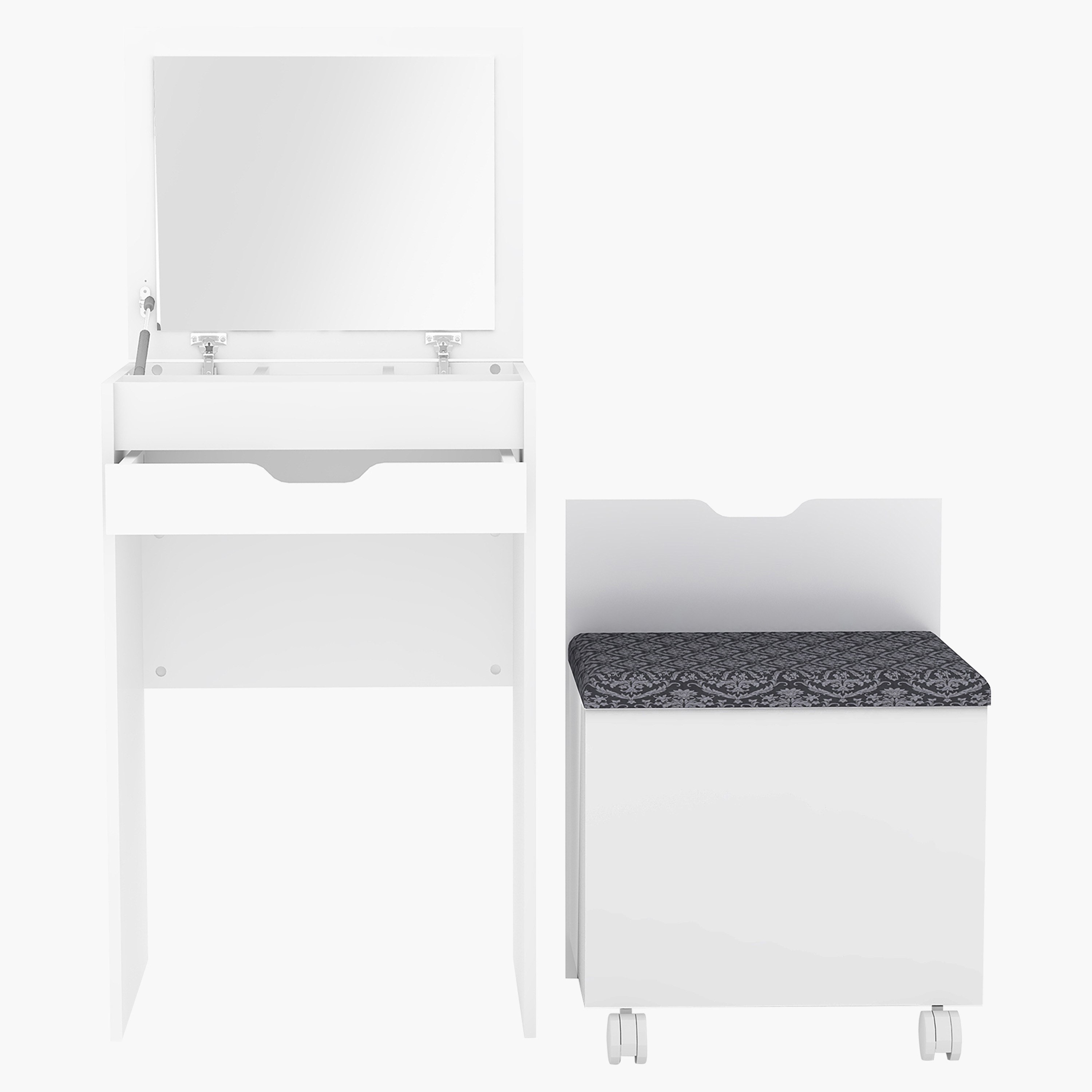 طاولة تزيين بدرج مع مرآة ومقعد - أوسلو كومباكت من موڤو-hbxfurniture-bedroom-dressersandmirrors-image-5