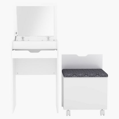 Oslo Compact 1-Drawer Dresser with Mirror and Stool