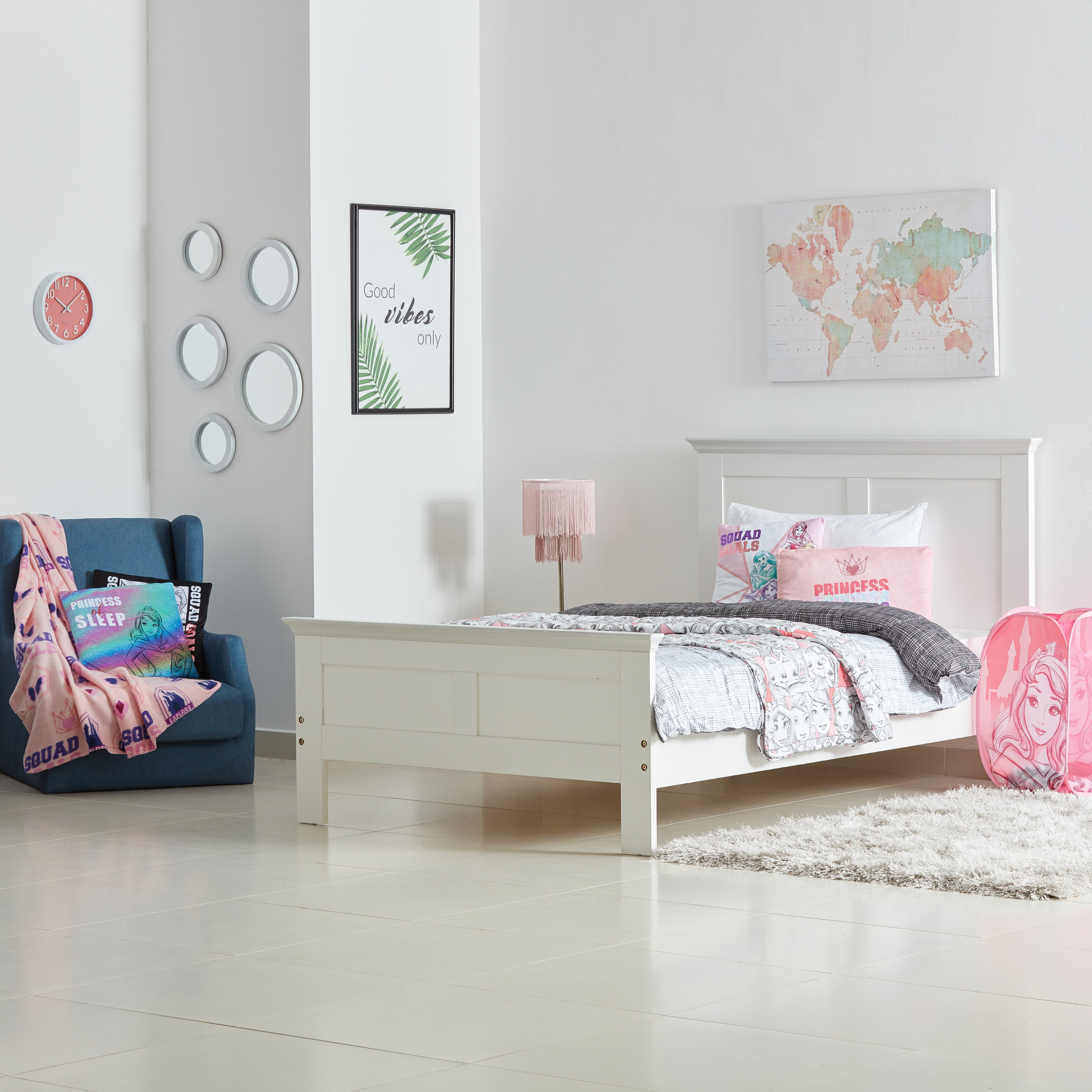 سرير مبطّن بطبعات أميرة - 150x200 سم.-hbxhomeware-hbxkidsandyouth-image-4