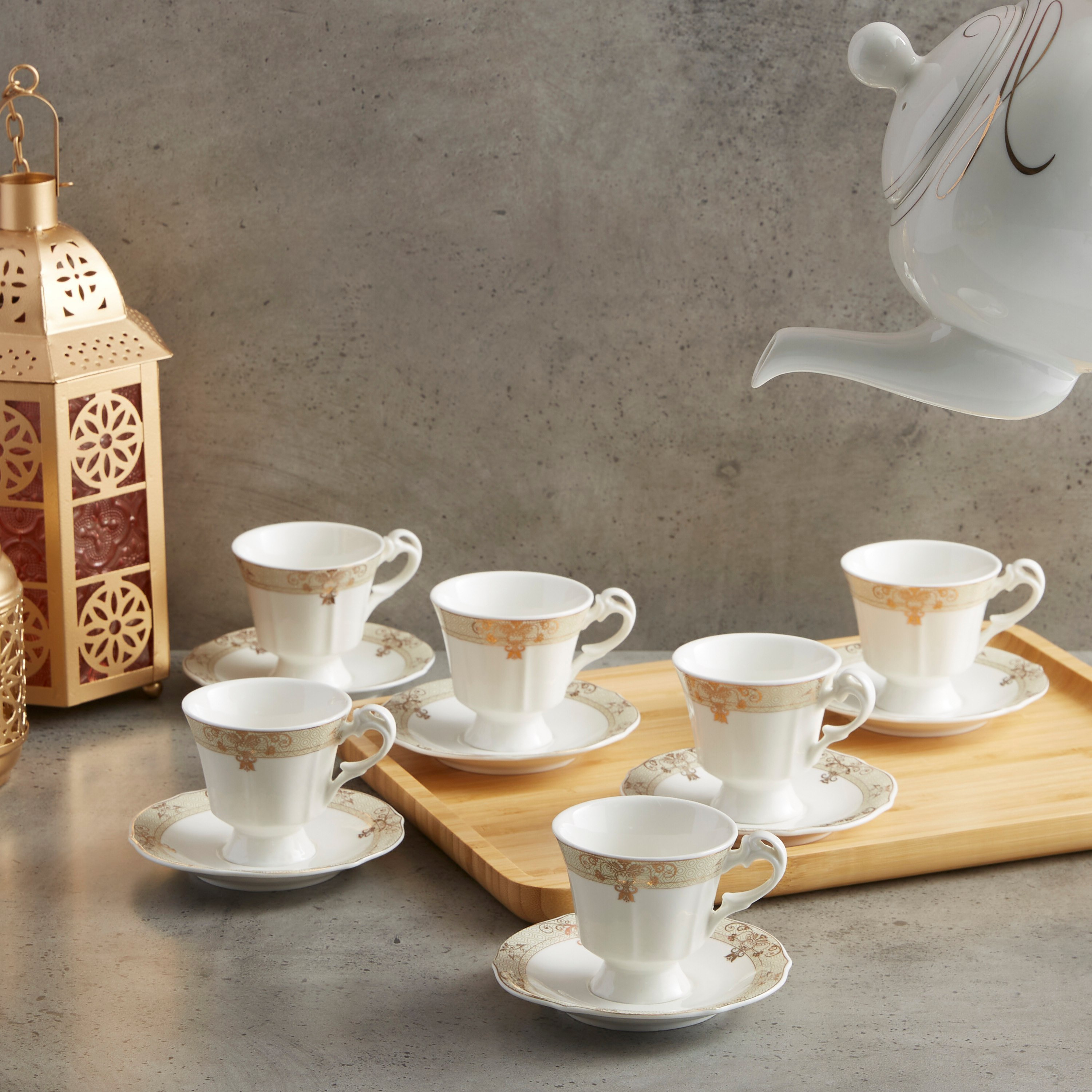 طقم فناجين بصحون 12 قطعة- 200 مل-hbxhomeware-diningandtabletop-coffeeandteasets-image-4
