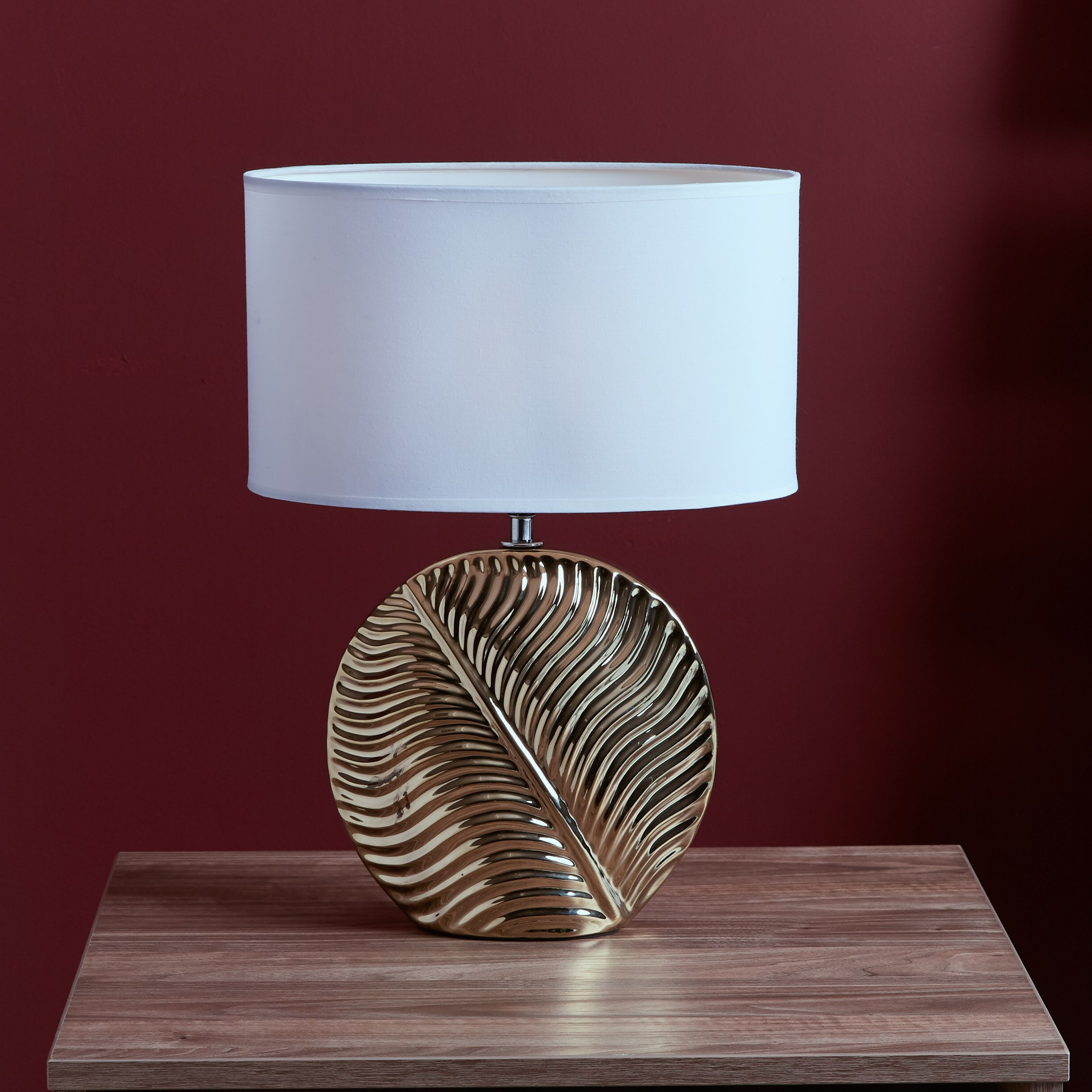 Frond Ceramic Table Lamp with Textured Base - 40 cm-hbxlivingroom-lighting-tablelamps-image-1