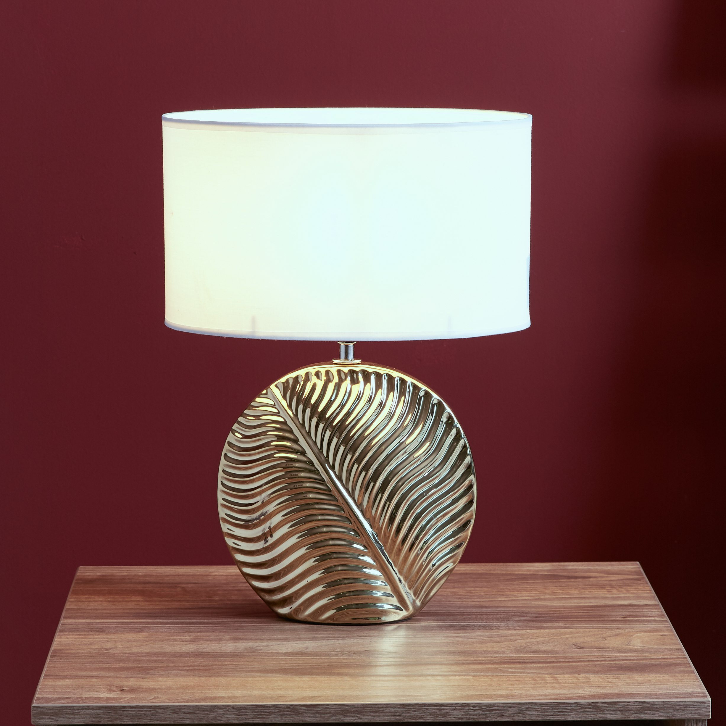 Frond Ceramic Table Lamp with Textured Base - 40 cm-hbxlivingroom-lighting-tablelamps-image-2