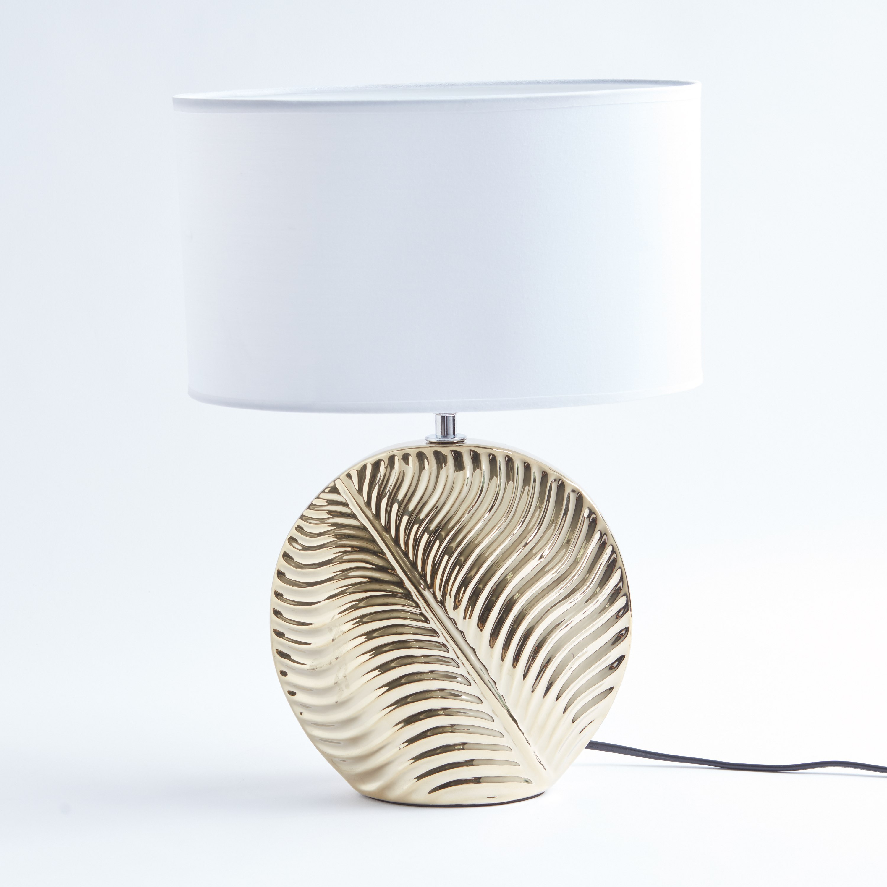 Frond Ceramic Table Lamp with Textured Base - 40 cm-hbxlivingroom-lighting-tablelamps-image-5