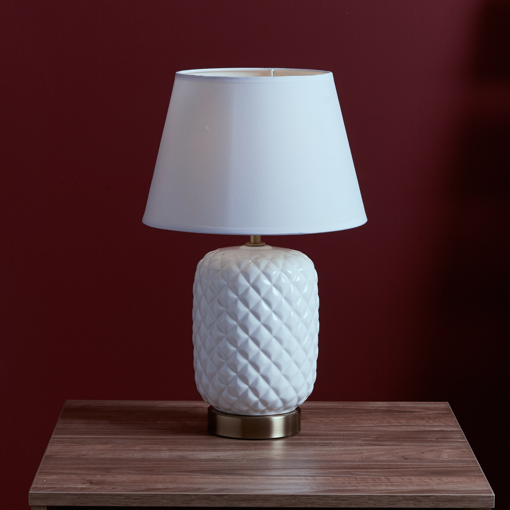 Pearl Ceramic Table Lamp with Textured Base - 42 cm-hbxlivingroom-lighting-tablelamps-image-1