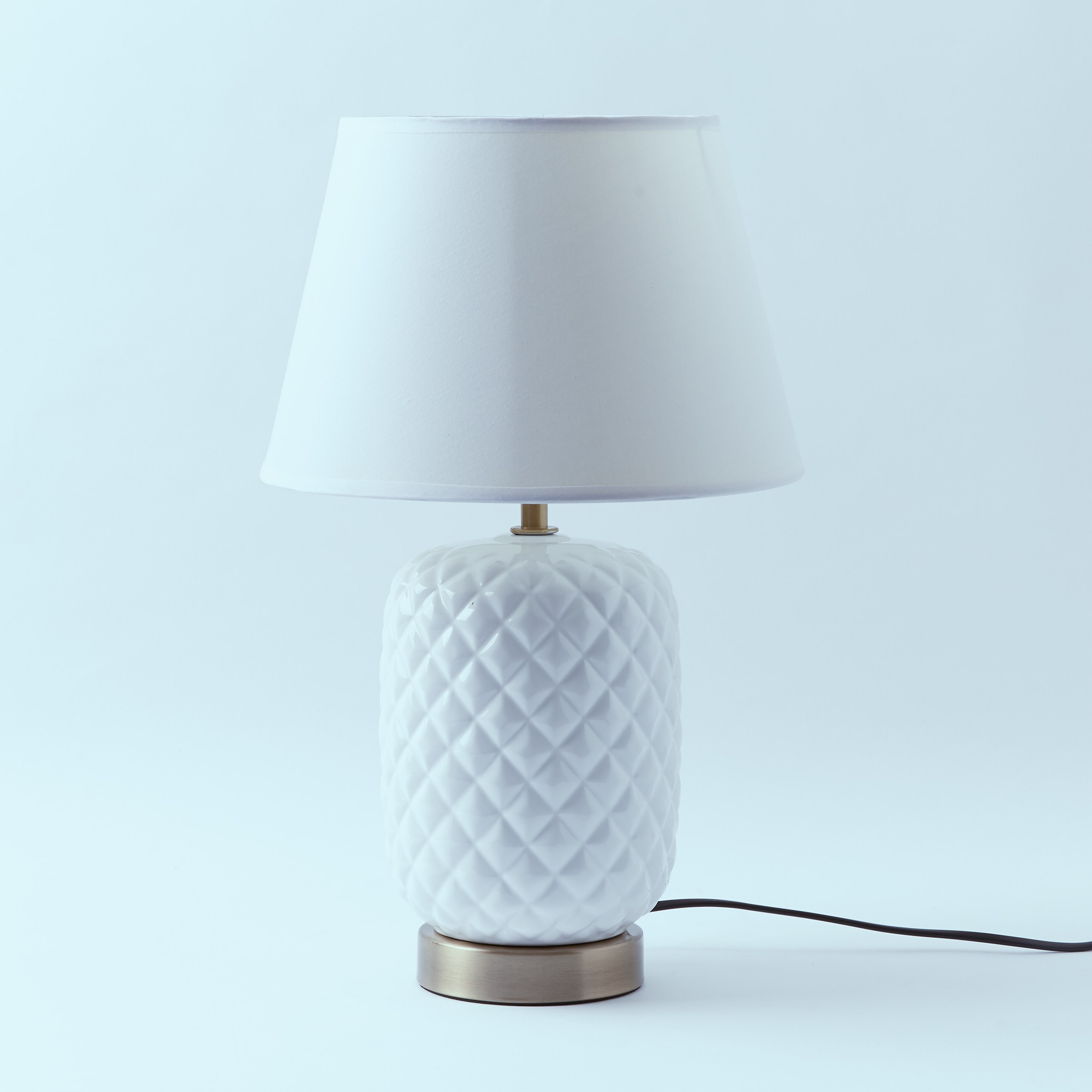 Pearl Ceramic Table Lamp with Textured Base - 42 cm-hbxlivingroom-lighting-tablelamps-image-5