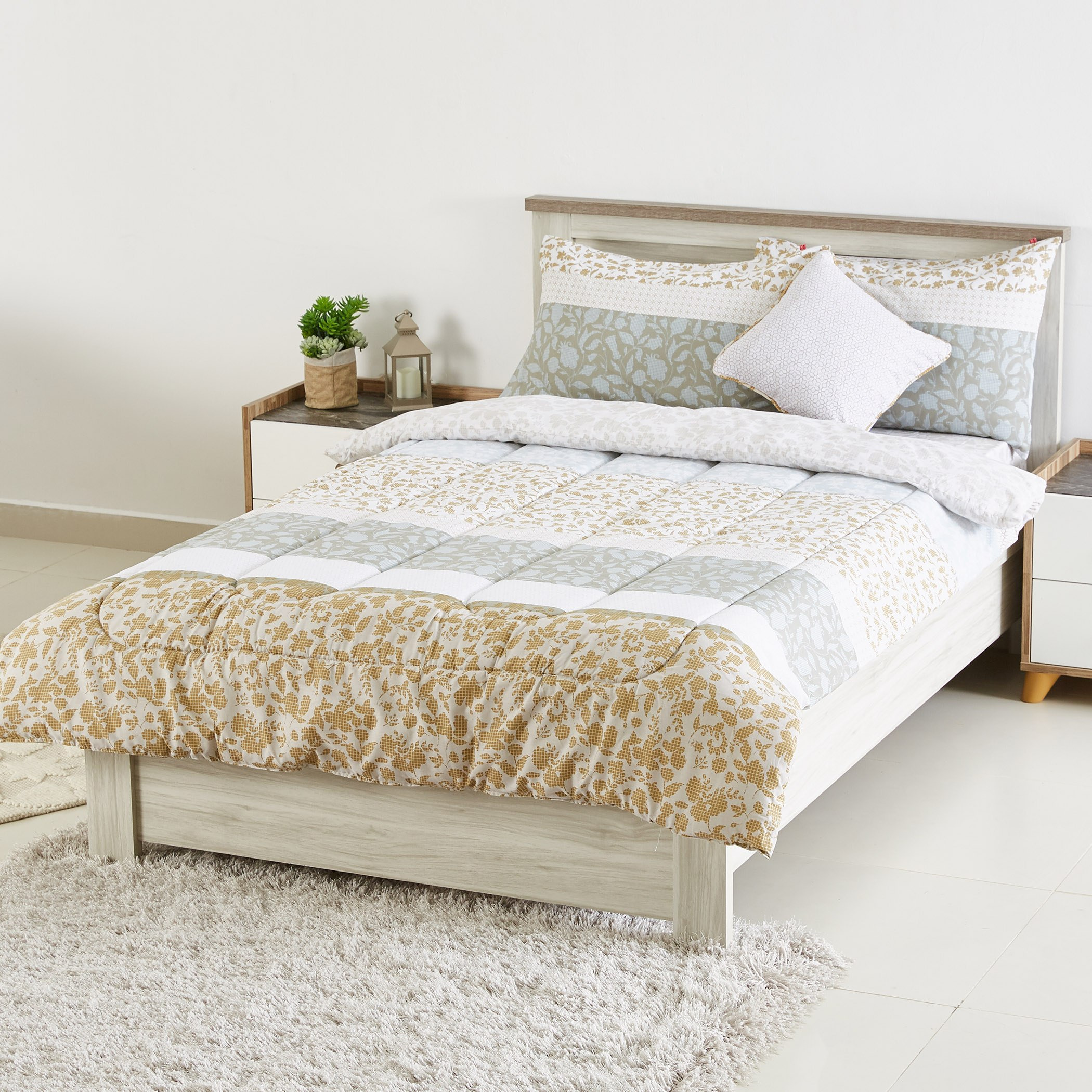 طقم لحاف مزدوج 5 قطع بطبعات من فلوريانا - 220x160 سم-hbxkidsandyouth-beddingandfurnishings-comfortersets-image-1