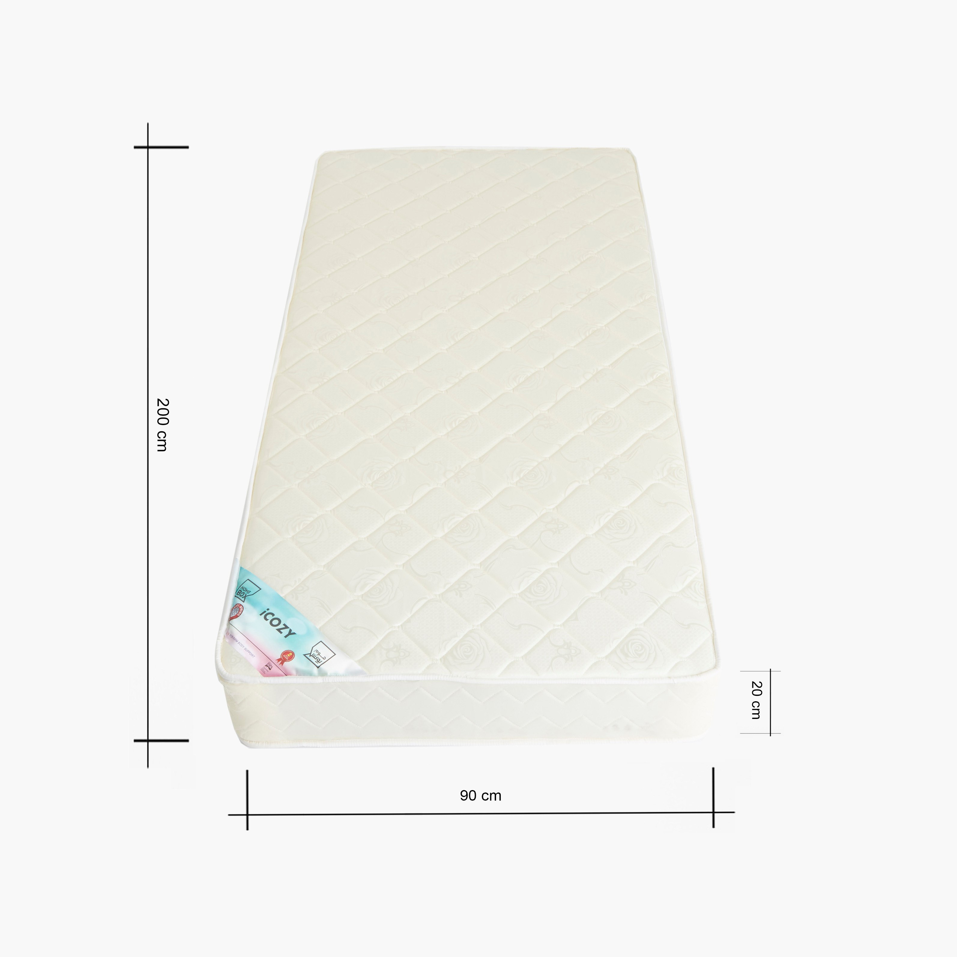مرتبة فردية بنوابض حلزونية من آي كوزي - 90x200x20 سم-hbxfurniture-bedroom-mattresses-single-image-6