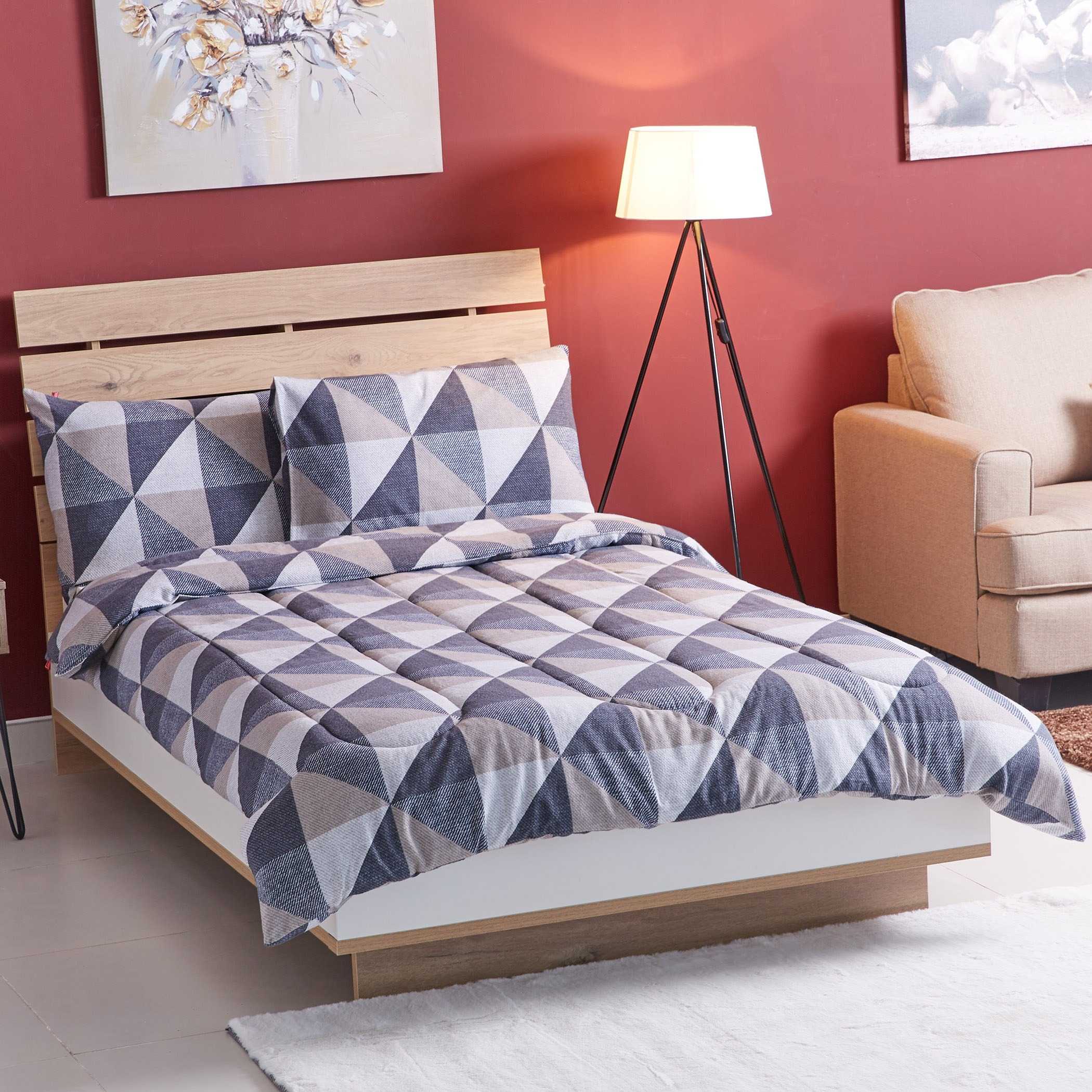 طقم أغطية لحاف ووسائد مزودج فلانيل 3 قطع من ستيرز- 160x220 سم-hbxkidsandyouth-beddingandfurnishings-comfortersets-image-1
