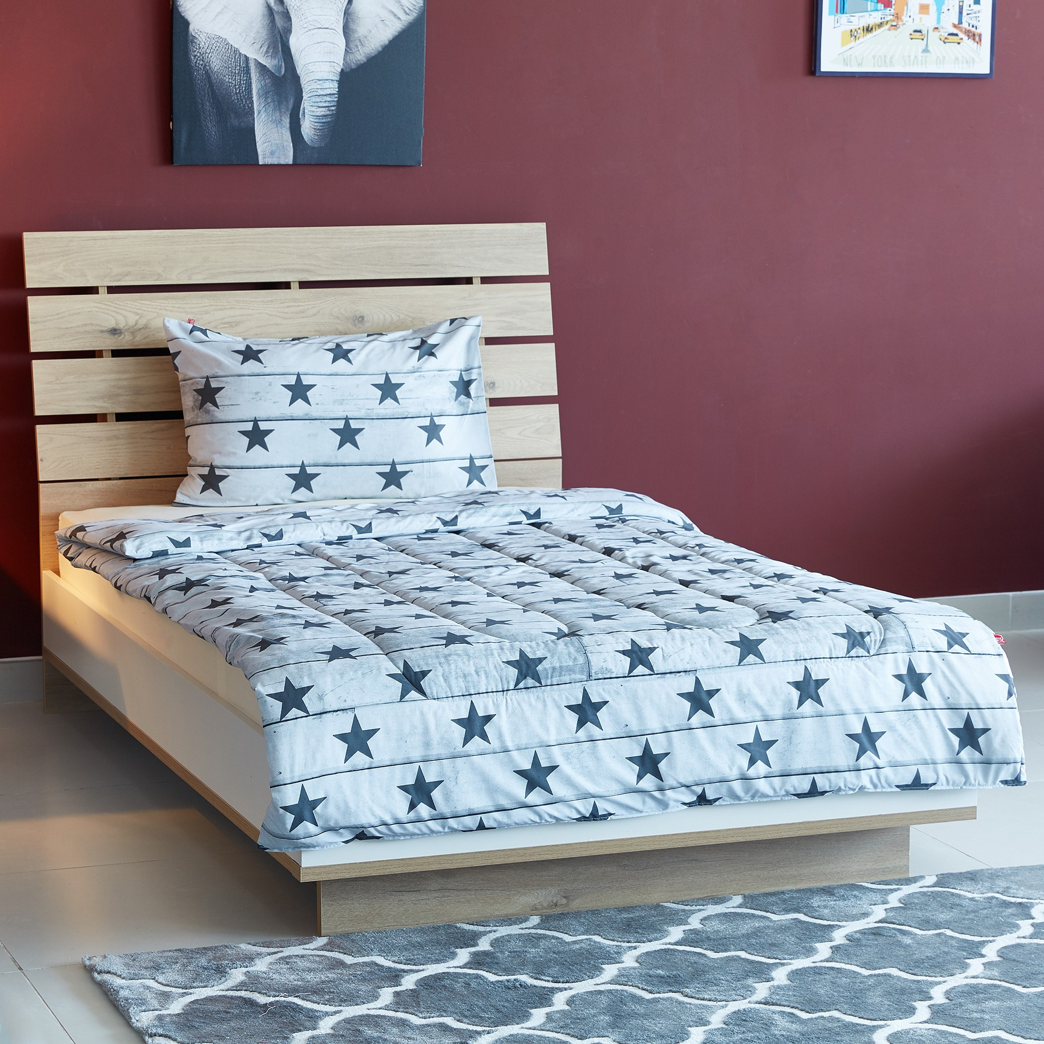 طقم ألحفة وبياضات فردي بطبعات من قطعتين من ميلي - 135x220 سم-hbxhomeware-hbxkidsandyouth-image-1