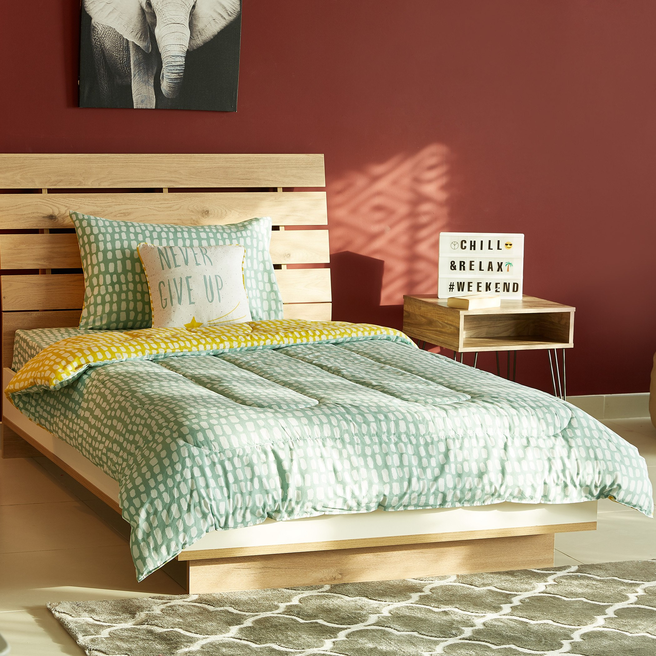 طقم أغطية لحاف قطنية مزودج 4 قطع - 160x220 سم-hbxhomeware-hbxkidsandyouth-image-1