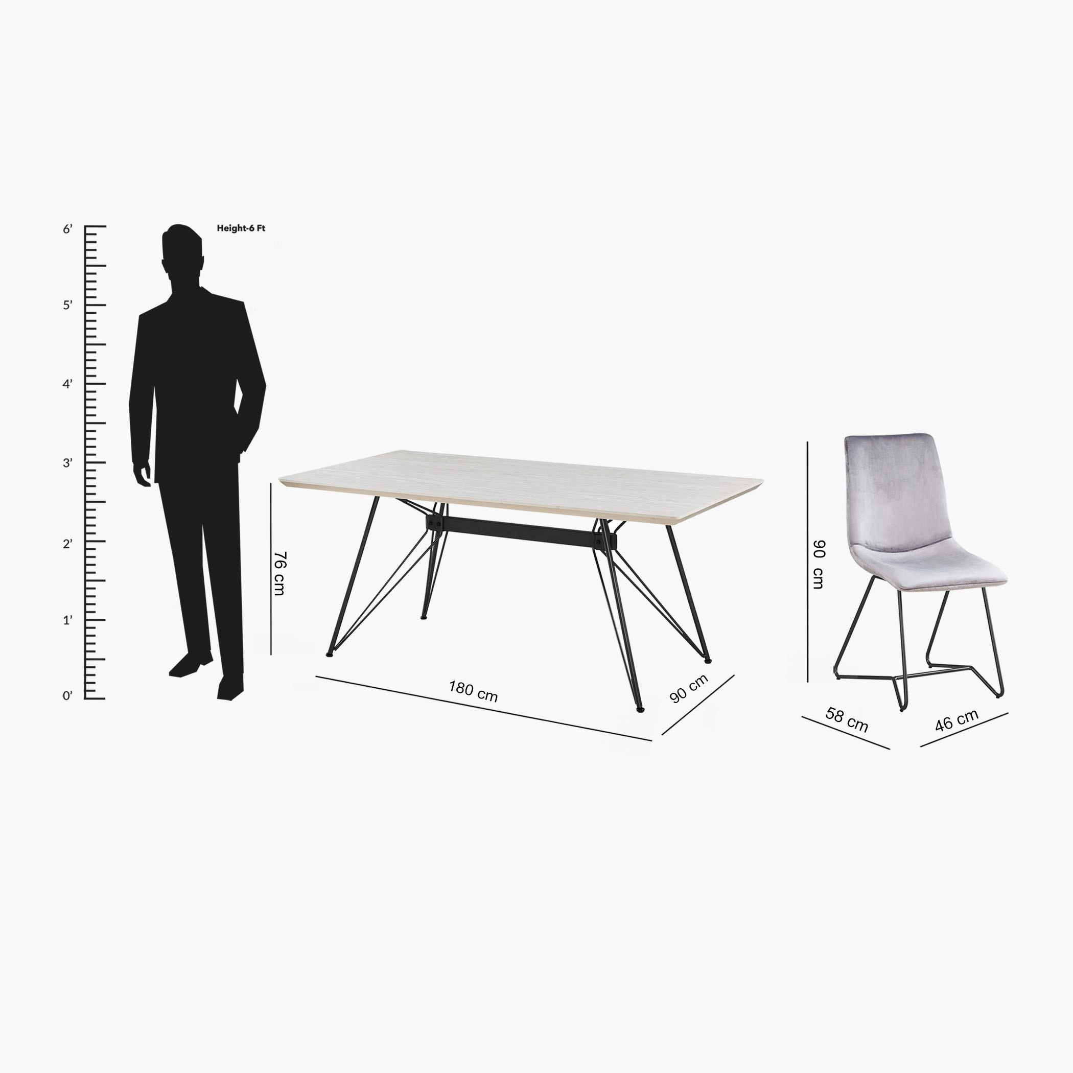 Whitely 6-Seater Dining Set-hbxfurniture-diningtablesandsets-diningsets-sixseater-image-6