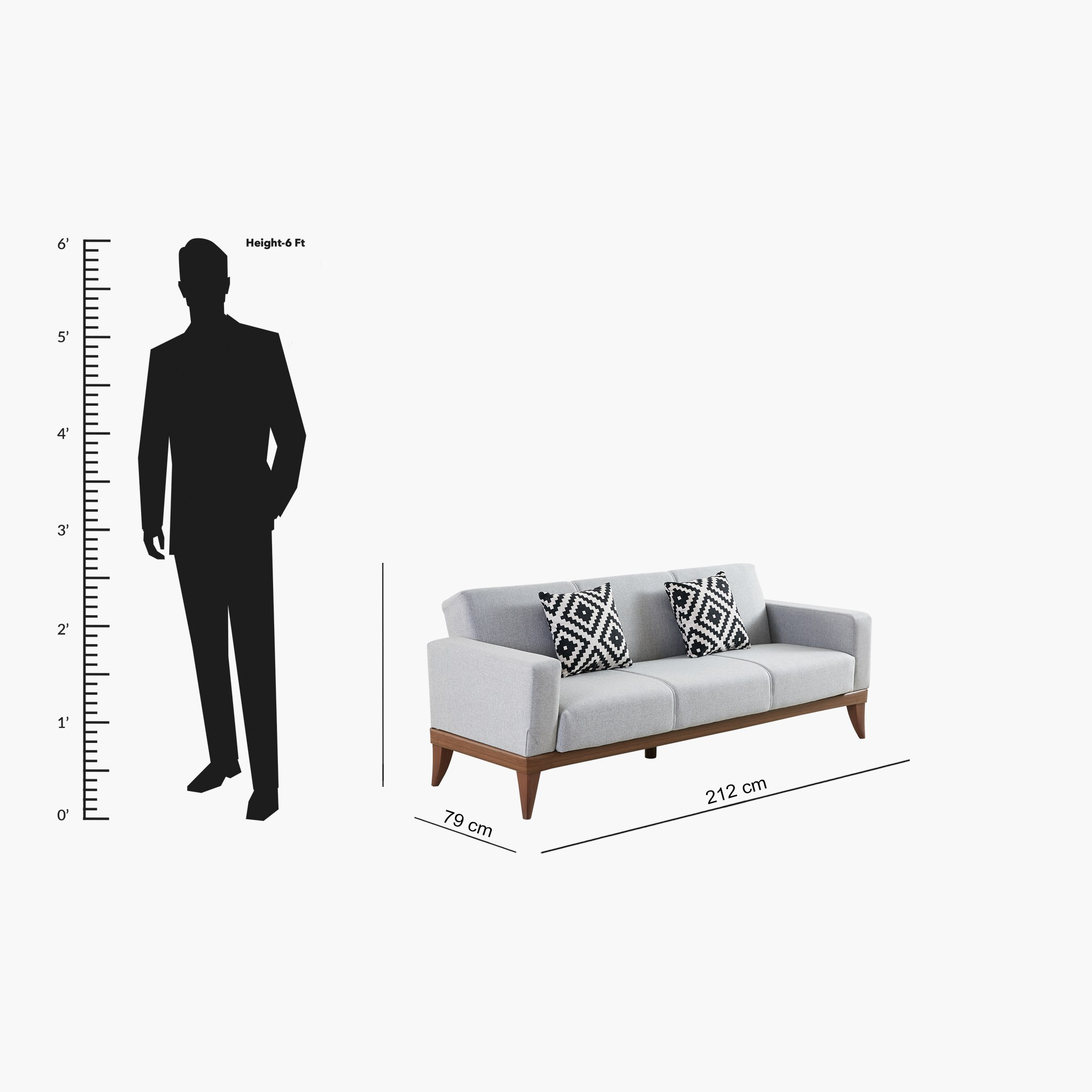 كنبة سرير قماشيّة 3 مقاعد مع وسادتين بطبعات من تريانا-hbxlivingroom-sofasandarmchairs-sofas-image-5