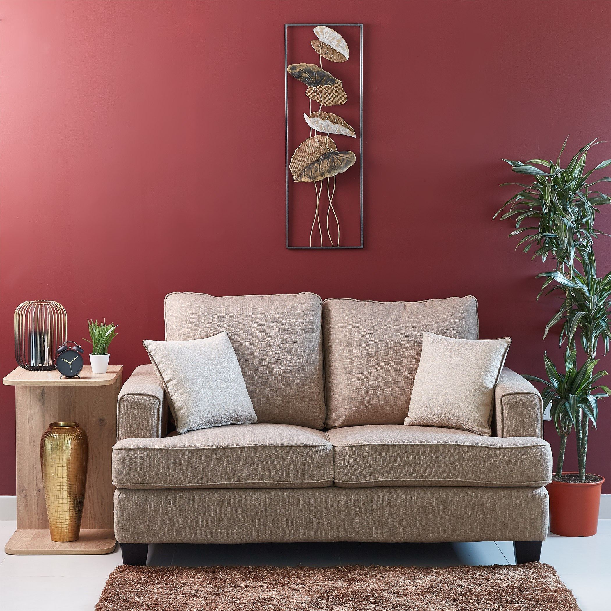 زينة حائط معدن على شكل ورقة شجر من نورا-hbxdiningroom-walldecor-wallart-image-4