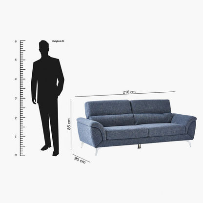 Wingzy 3-Seater Fabric Sofa