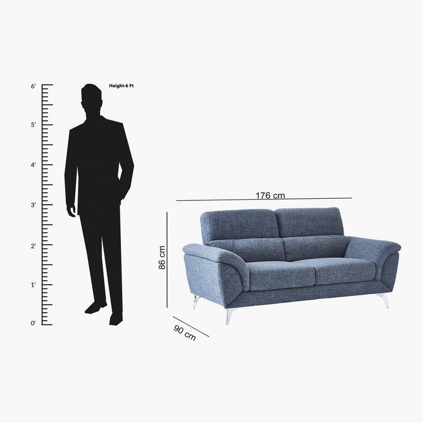 Wingzy 2-Seater Fabric Sofa-Sofas-image-7