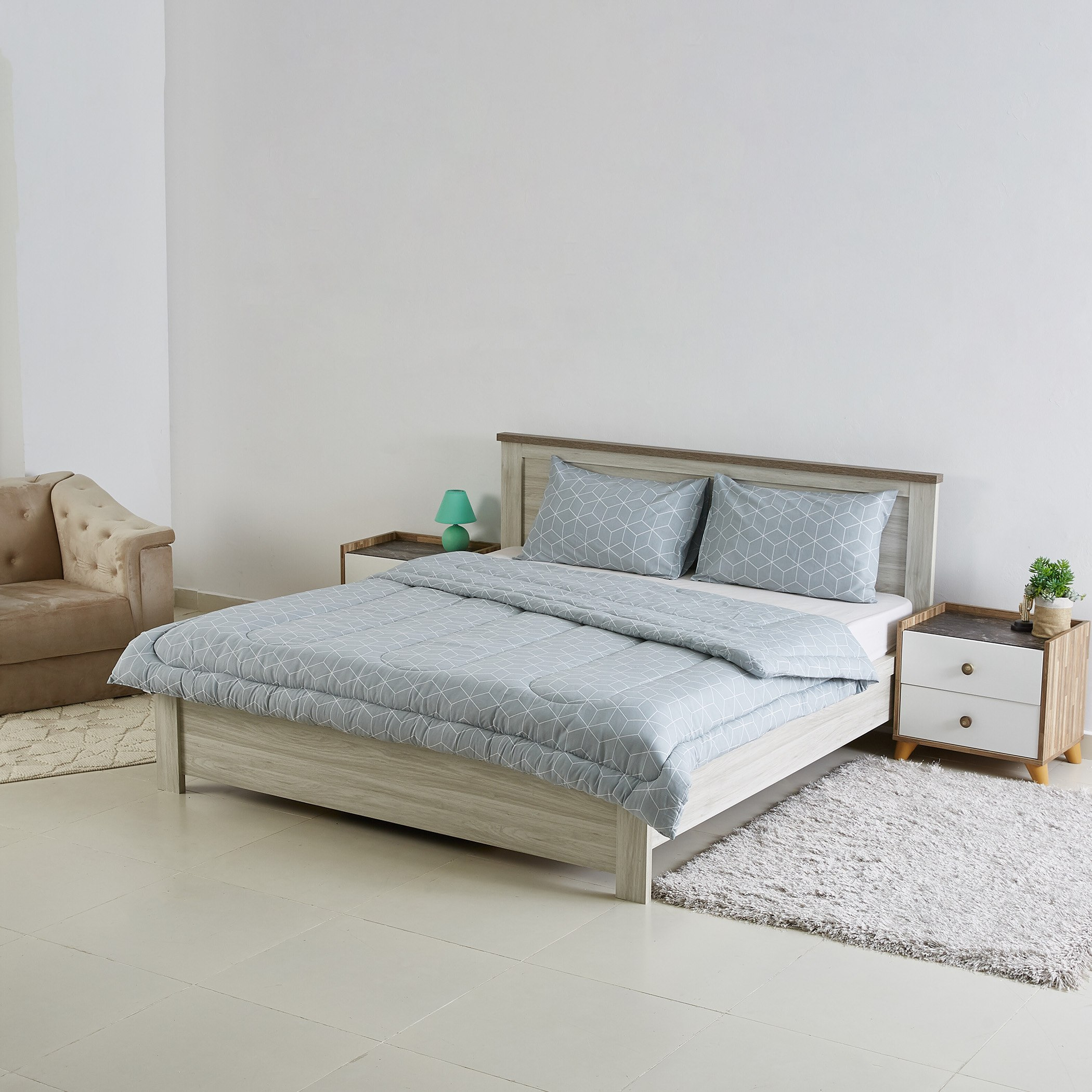 طقم لحاف مزدوج 3 قطع بطبعات مكعبات من جيان- 160x220 سم-hbxkidsandyouth-beddingandfurnishings-comfortersets-image-5