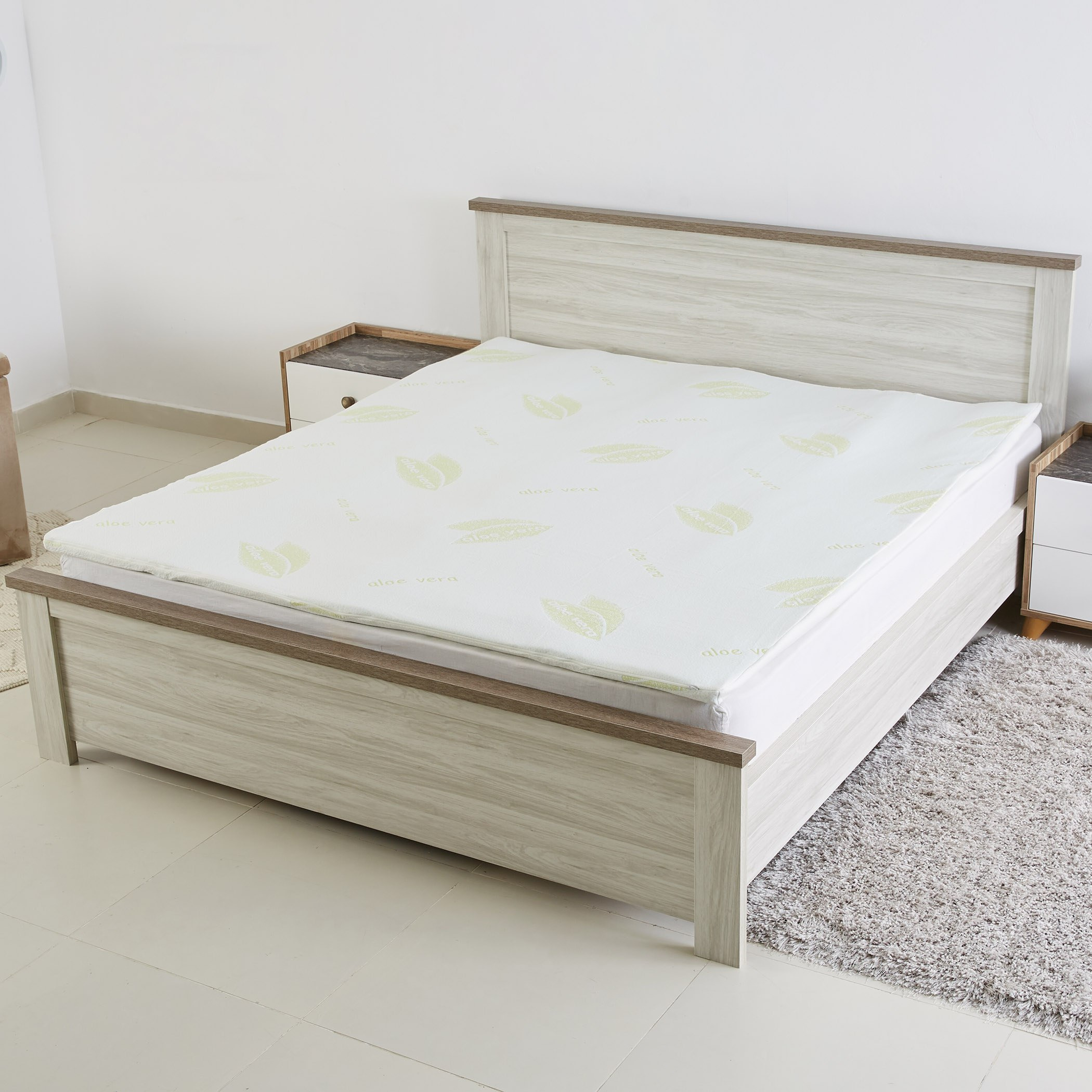 Aloe Vera Memory Foam Gel King Mattress Topper - 180x200 cm-hbxhomeware-hbxdecorandfurnishings-image-1