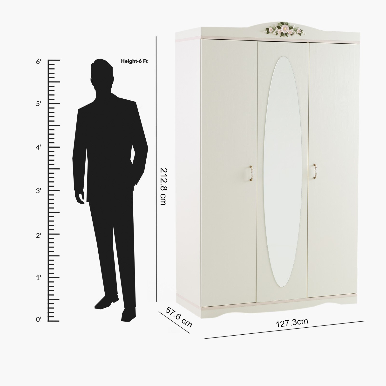 خزانة ملابس بـ3 أبواب مع مرآة من كاميليا-hbxfurniture-wardrobes-image-7