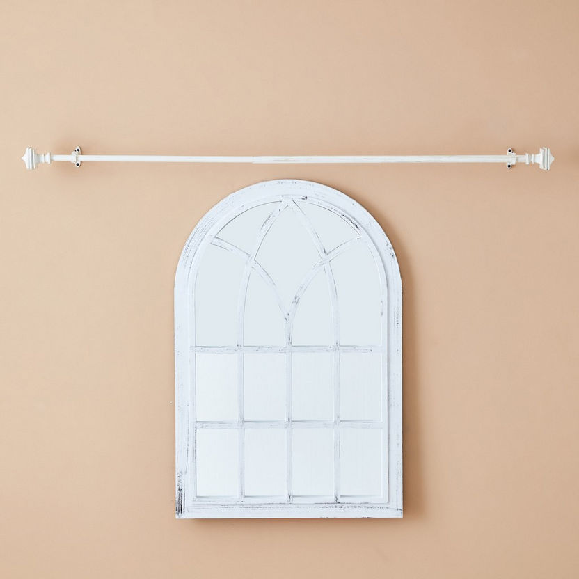 Abstract White-Brushed Extendable Curtain Rod - 71-122 cm-Rods-image-0