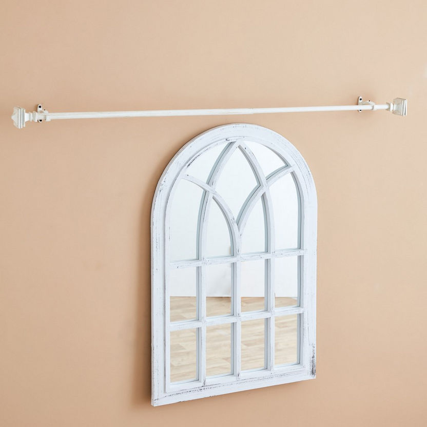 Abstract White-Brushed Extendable Curtain Rod - 71-122 cm-Rods-image-1