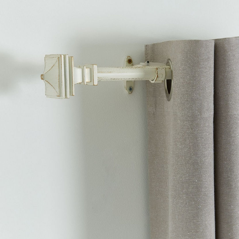 Abstract White-Brushed Extendable Curtain Rod - 132-365 cm-Rods-image-0