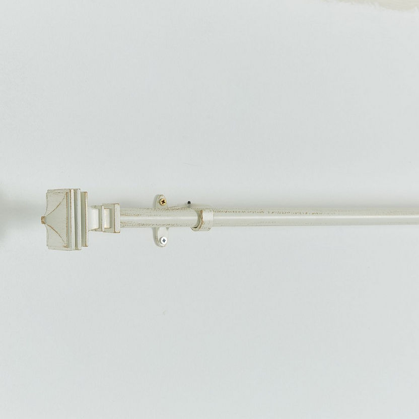 Abstract White-Brushed Extendable Curtain Rod - 132-365 cm-Rods-image-1