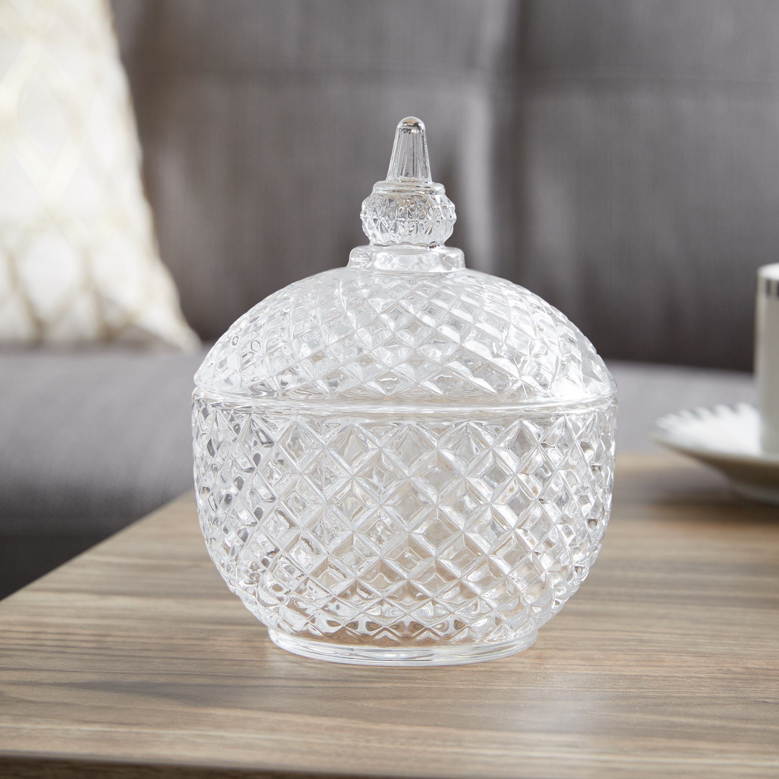 Crystal Cut Candy Bowl with Lid-hbxdecorandfurnishings-tabletop-serveware-image-1