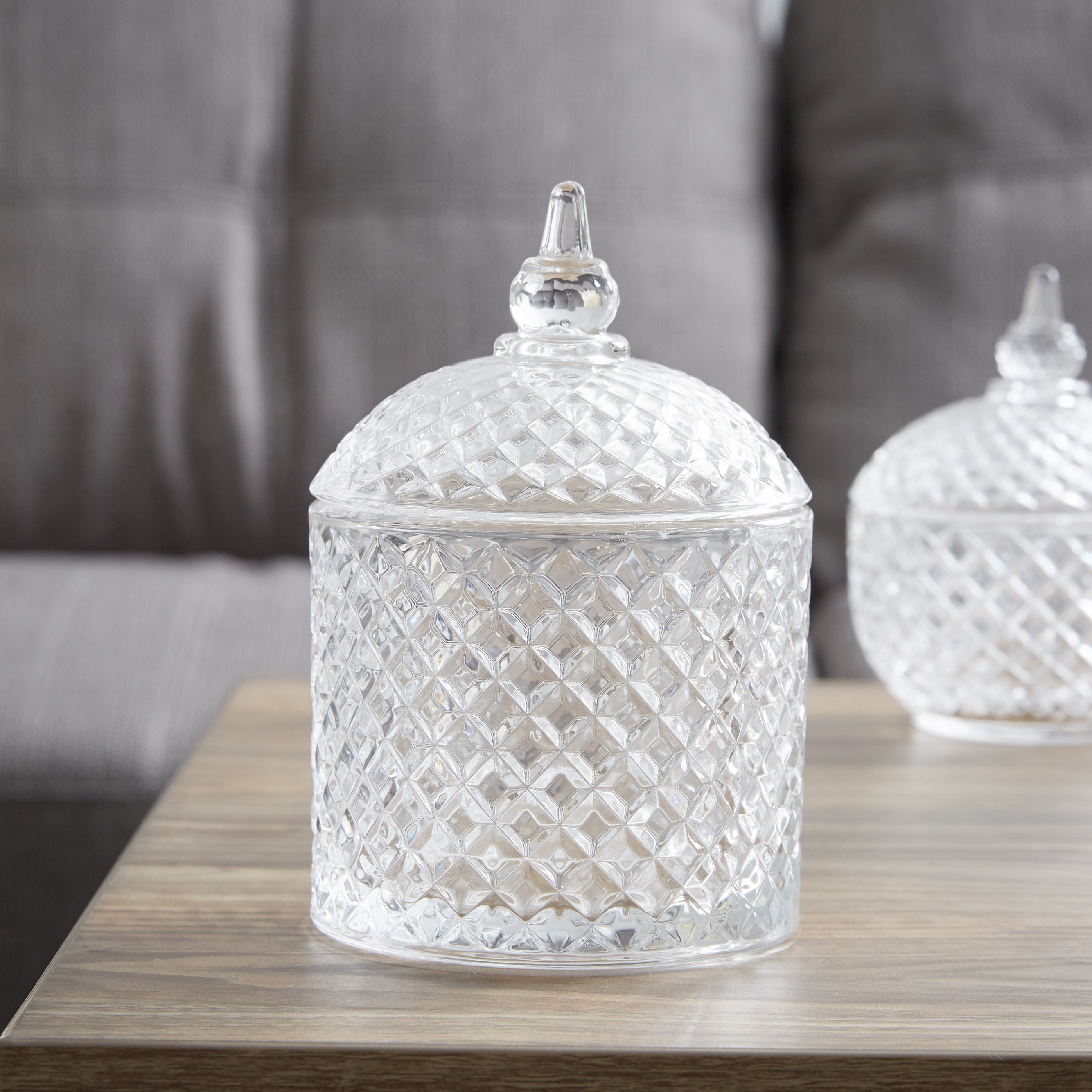 Crystal Cut Candy Jar with Lid-hbxdecorandfurnishings-tabletop-serveware-image-1