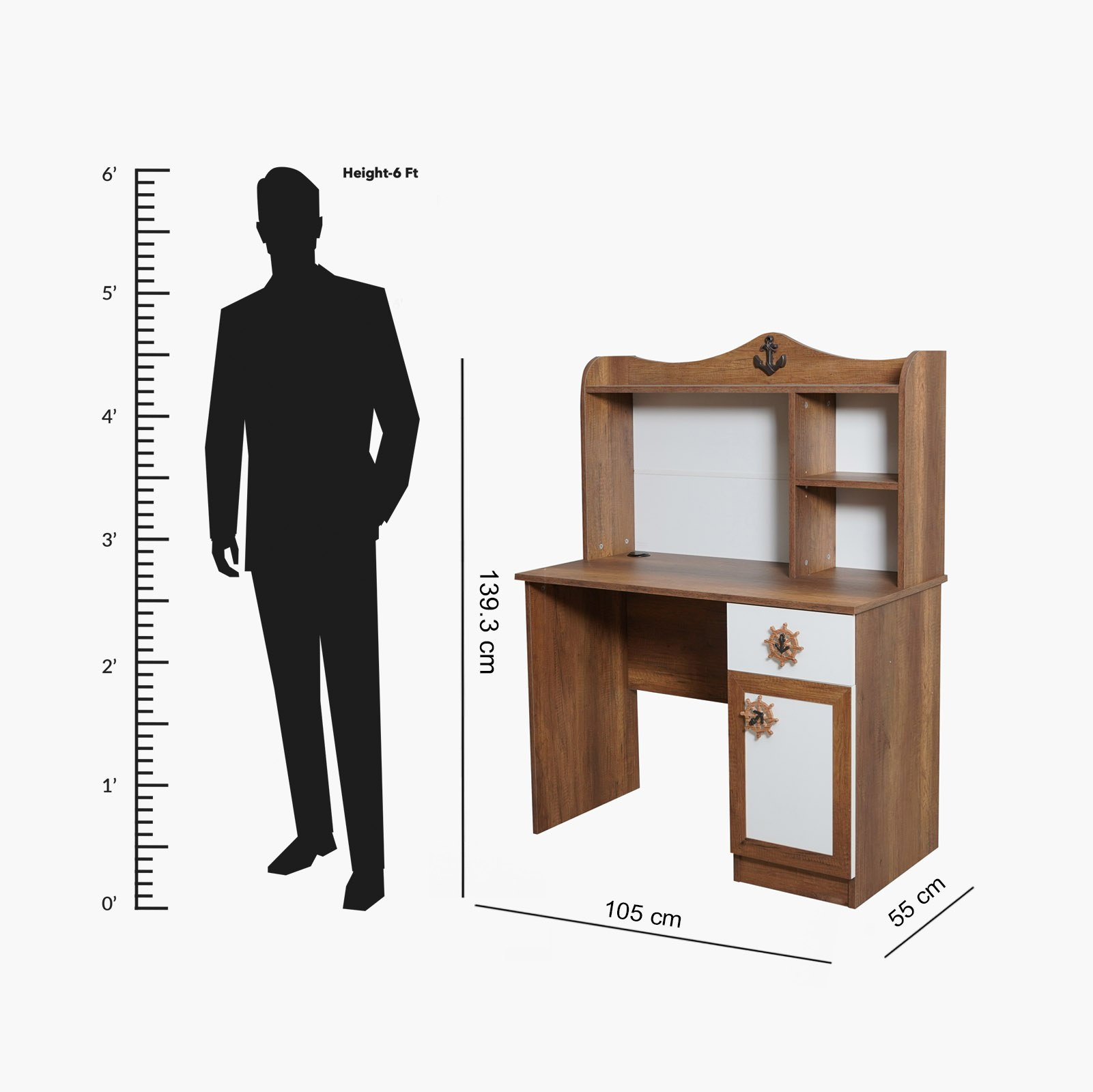 مكتب دراسة بمساحة تخزين - كابتن من موڤو -hbxfurniture-office-desks-image-7