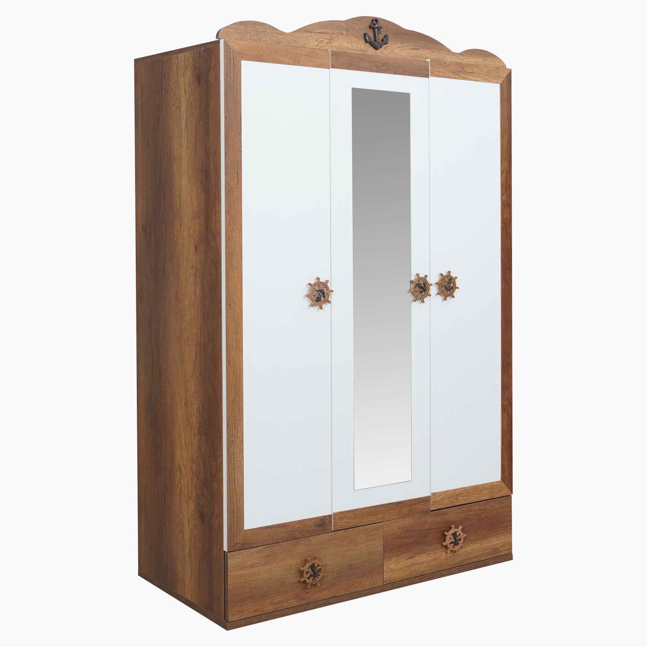 خزانة ملابس 3 أبواب بدرجين ومرآة - كابتن من موڤو-hbxfurniture-wardrobes-image-3
