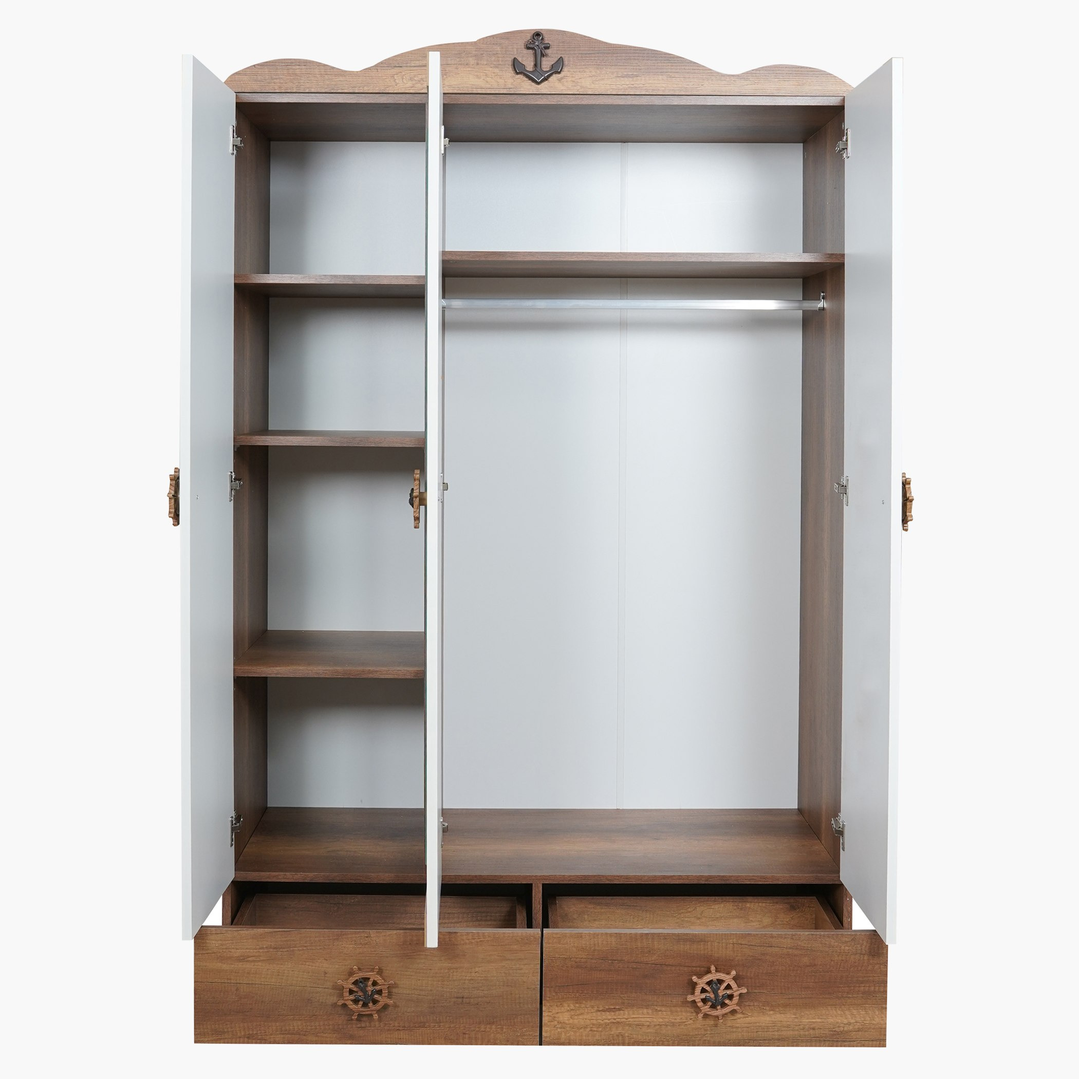 خزانة ملابس 3 أبواب بدرجين ومرآة - كابتن من موڤو-hbxfurniture-wardrobes-image-4
