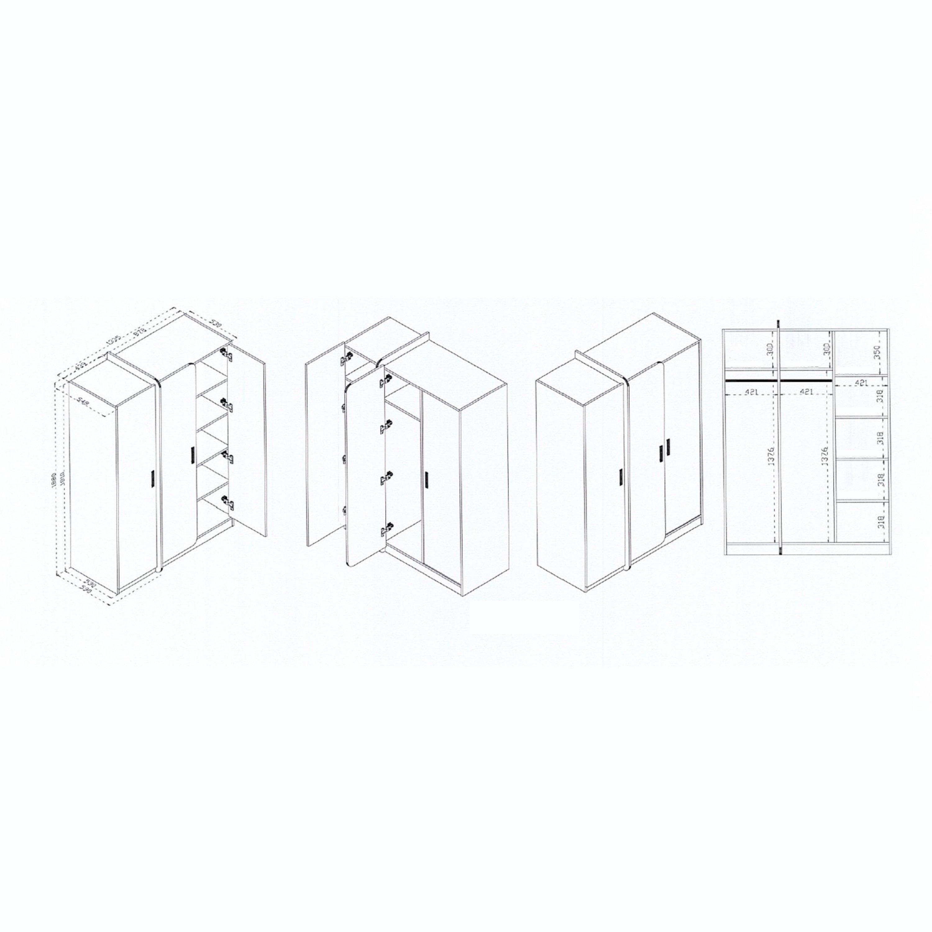 خزانة ملابس بثلاثة أدراج - ميونيخ من موڤو -hbxfurniture-wardrobes-image-8