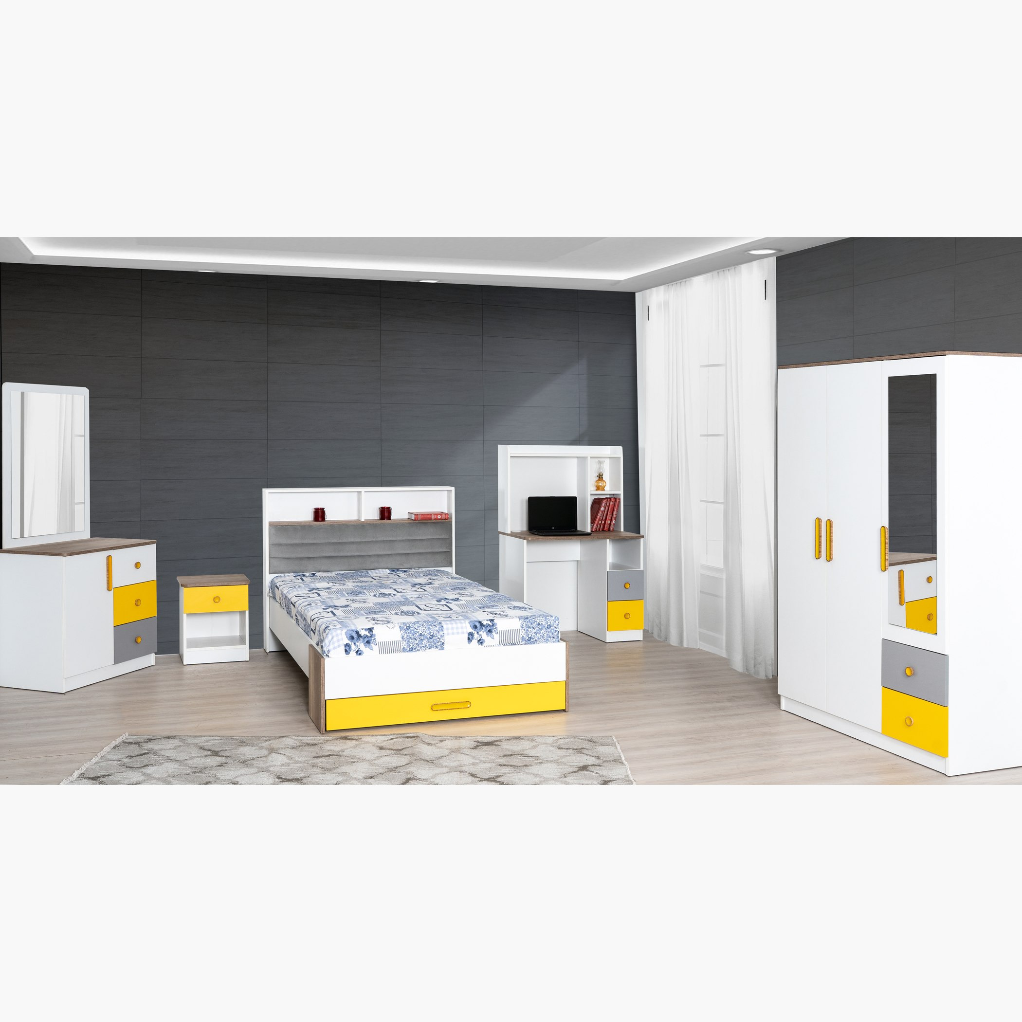 مكتب دراسة بدرجين مع خزانة من صاني-hbxfurniture-office-desks-image-6