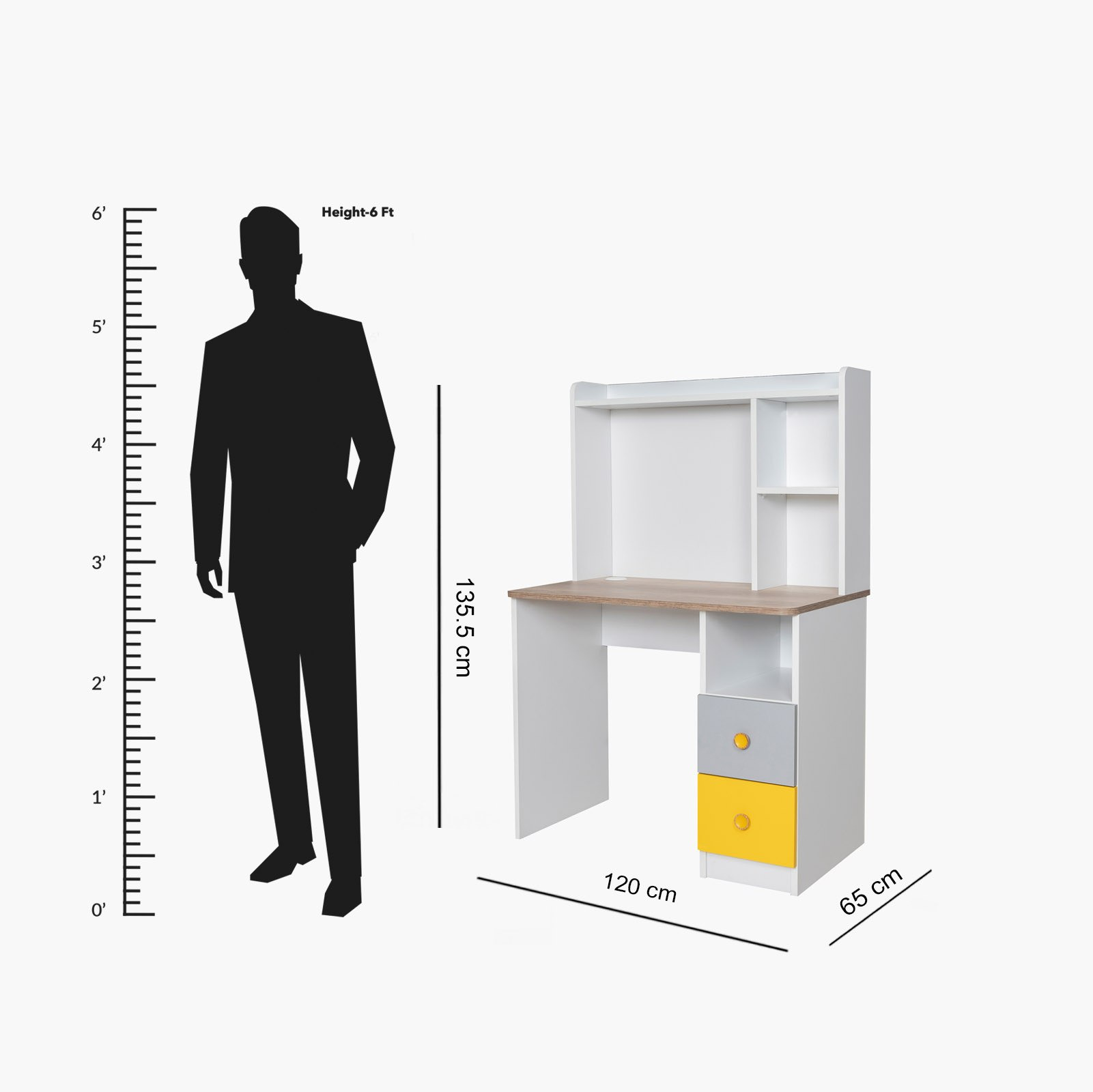 مكتب دراسة بدرجين مع خزانة من صاني-hbxfurniture-office-desks-image-7