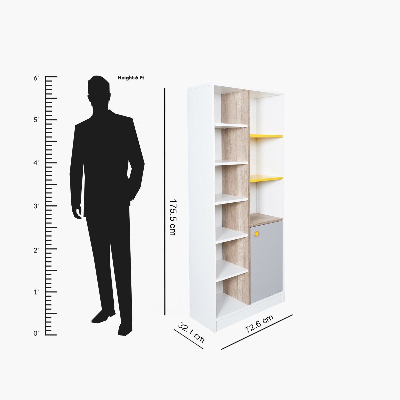 Sunny Panelled 1-Door Bookcase - 72.6x32.1x175.5 cm-PROMO_HB_SA_HBX10_TH1000_NEW_031025-image-6