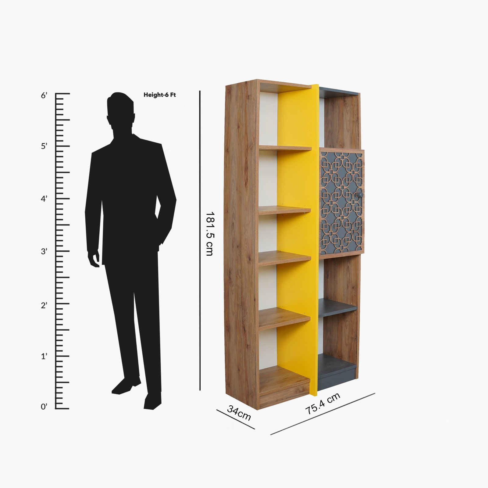خزانة كتب بباب واحد - تانيا من موڤو -hbxfurniture-office-bookcases-image-6